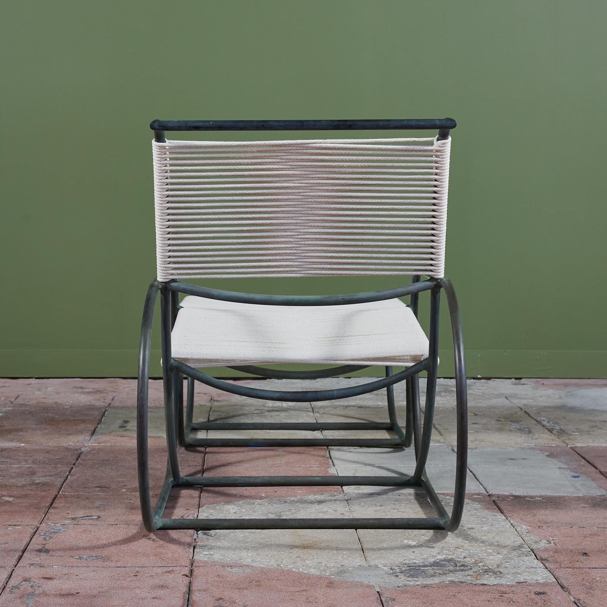 20th Century Kipp Stewart Bronze Patio Lounge Chair and Ottoman for Terra