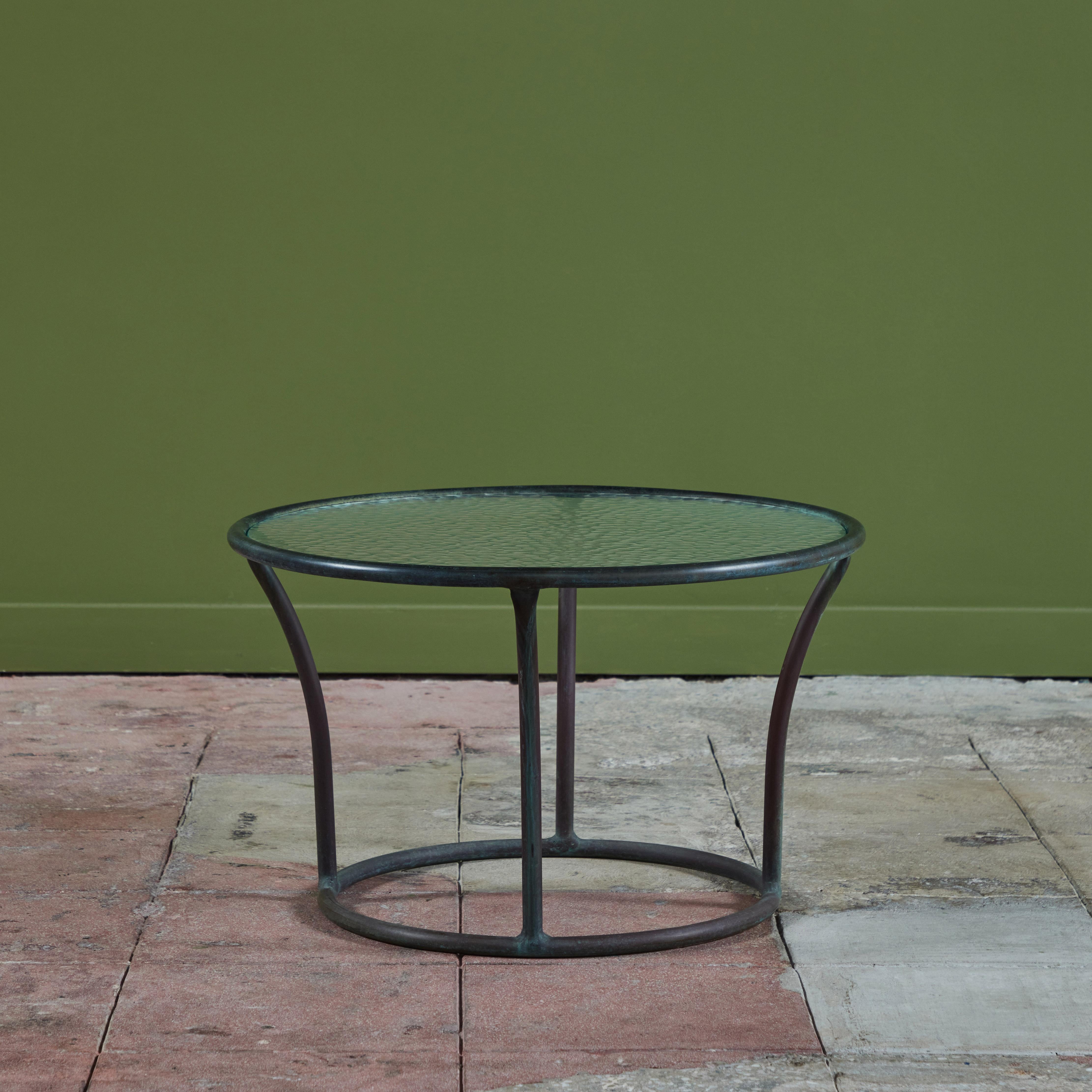 Mid-Century Modern Kipp Stewart Bronze Patio Side Table for Terra