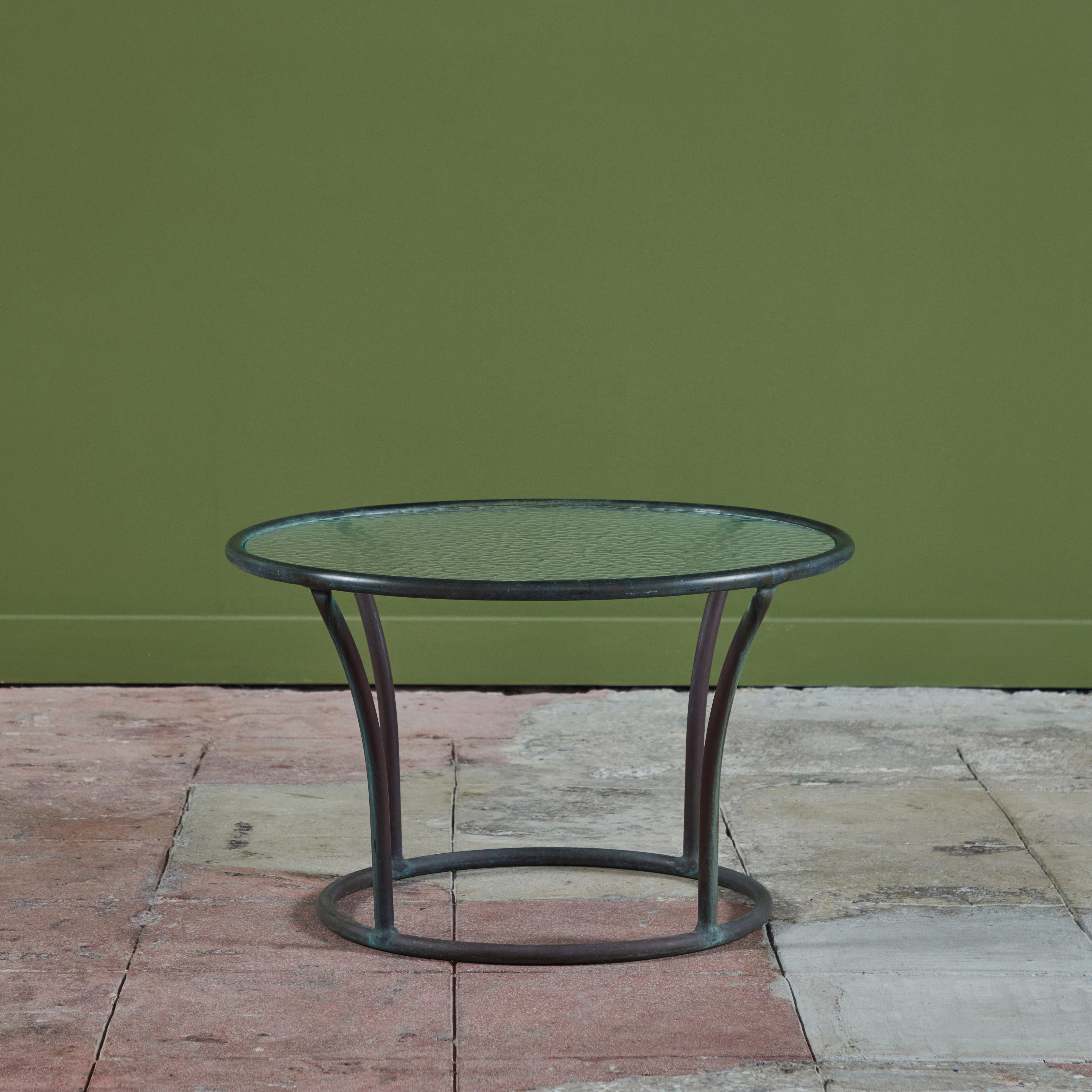 Patinated Kipp Stewart Bronze Patio Side Table for Terra