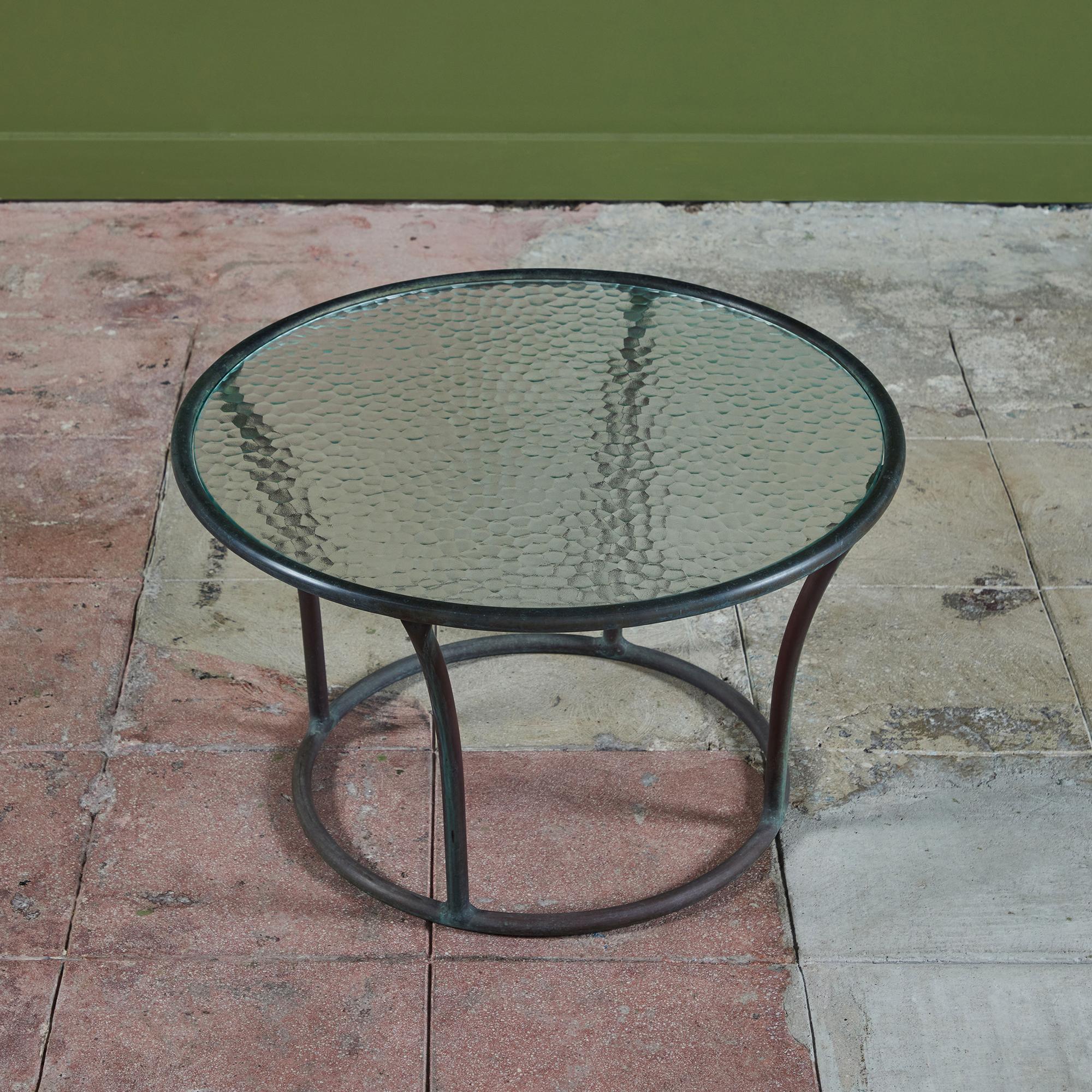 Kipp Stewart Bronze Patio Side Table for Terra In Excellent Condition In Los Angeles, CA