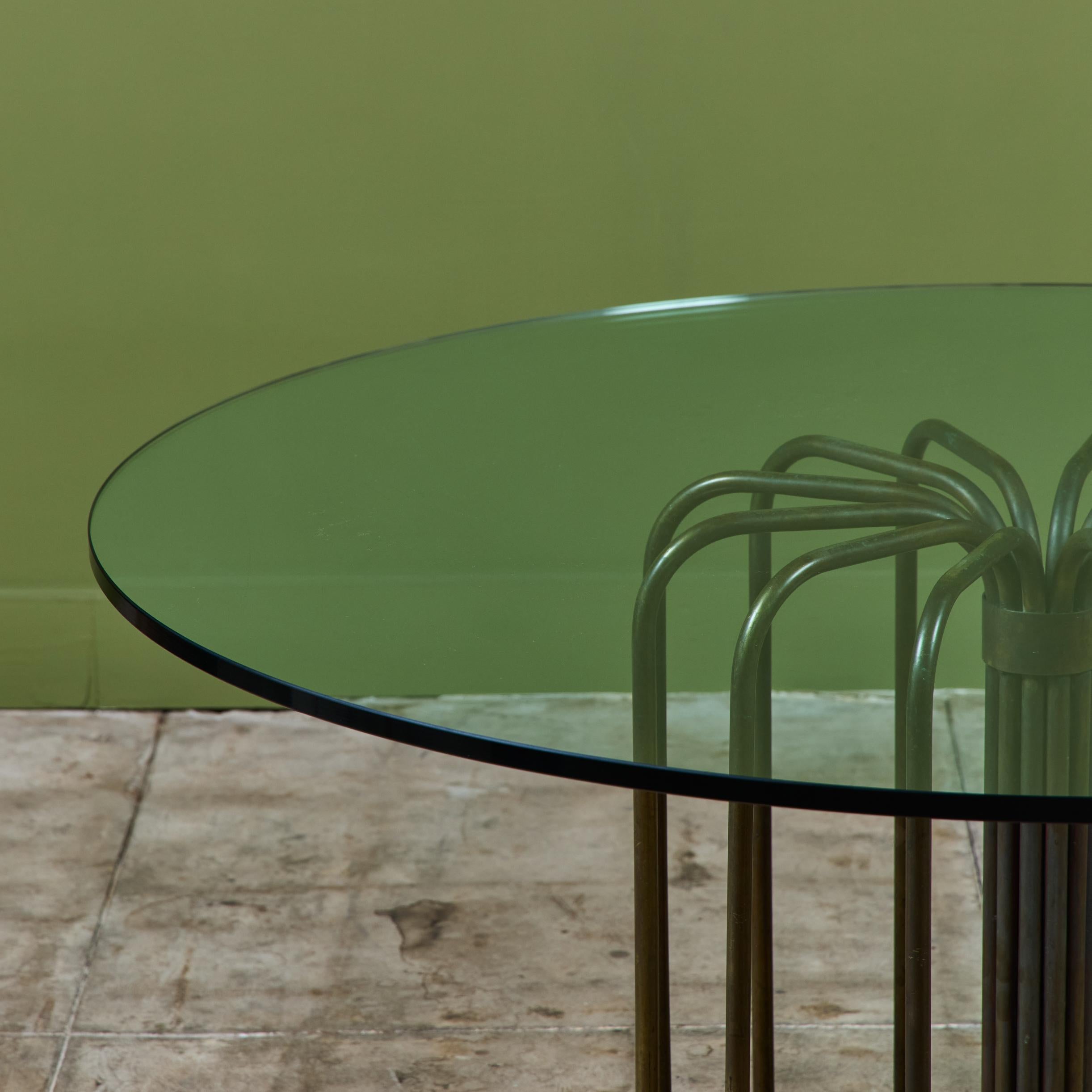 Mesa de comedor de tubo de bronce Kipp Stewart para Terra Bronce en venta