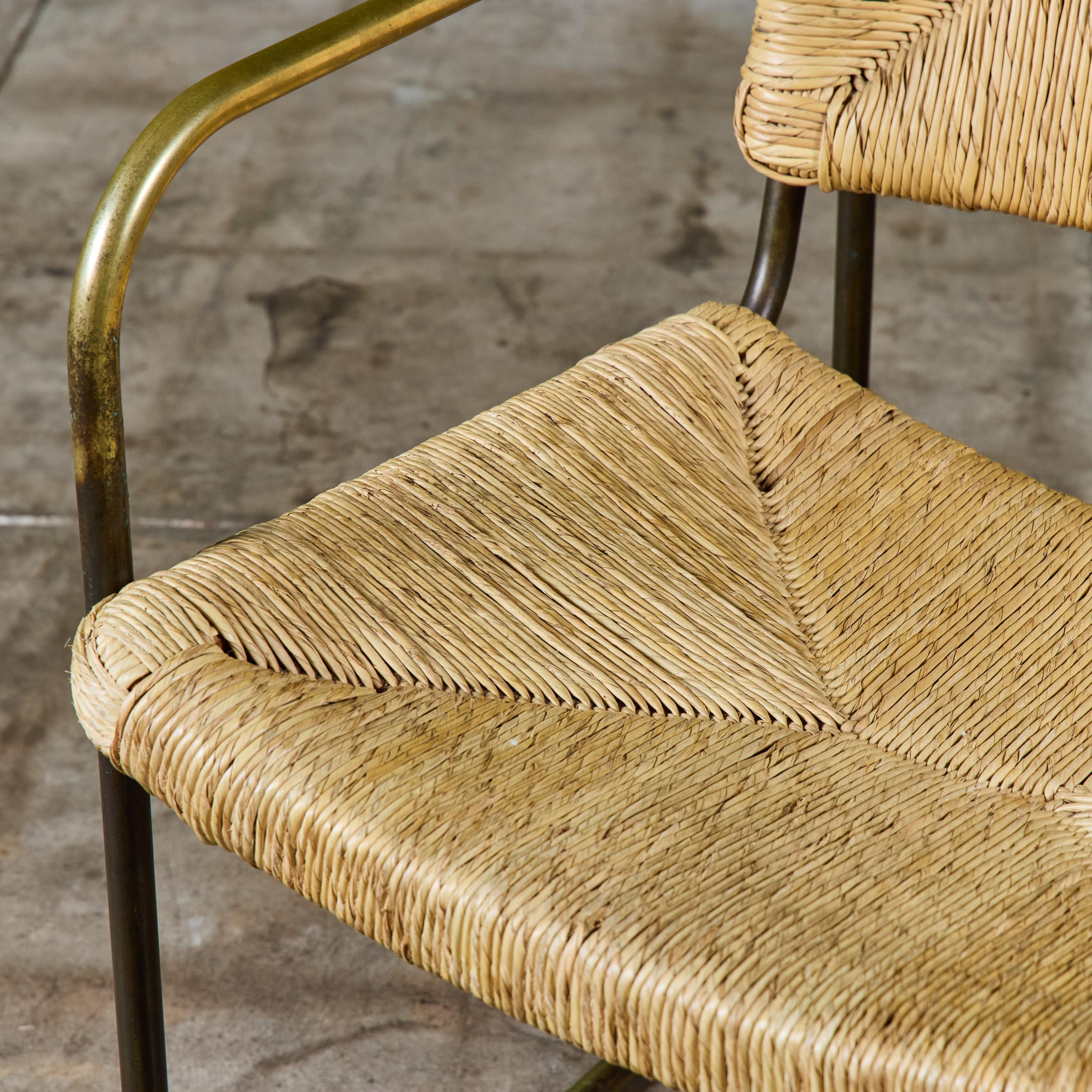 Kipp Stewart Silla de comedor tejida en tubo de bronce para patio Terra en venta 4