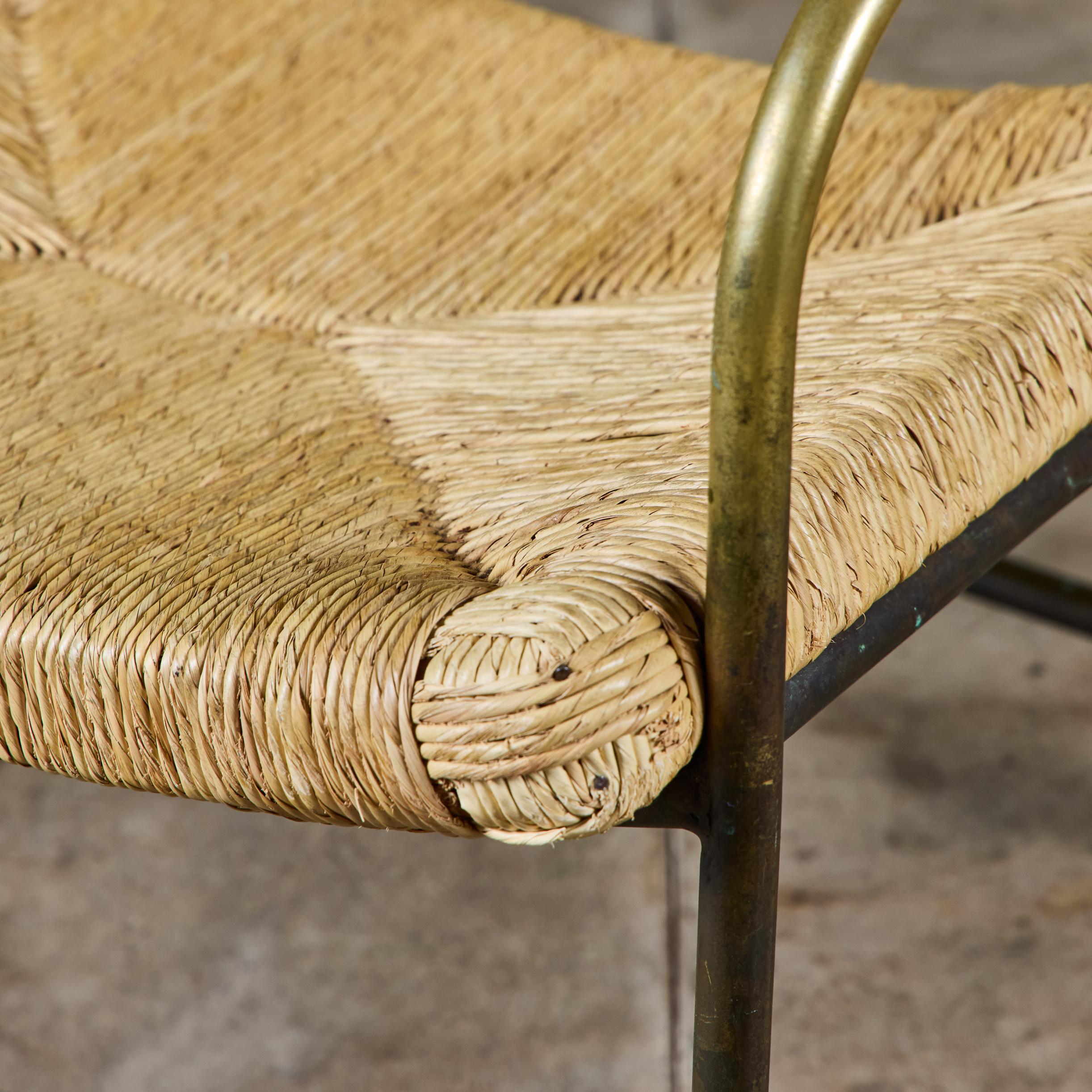 Kipp Stewart Silla de comedor tejida en tubo de bronce para patio Terra en venta 5