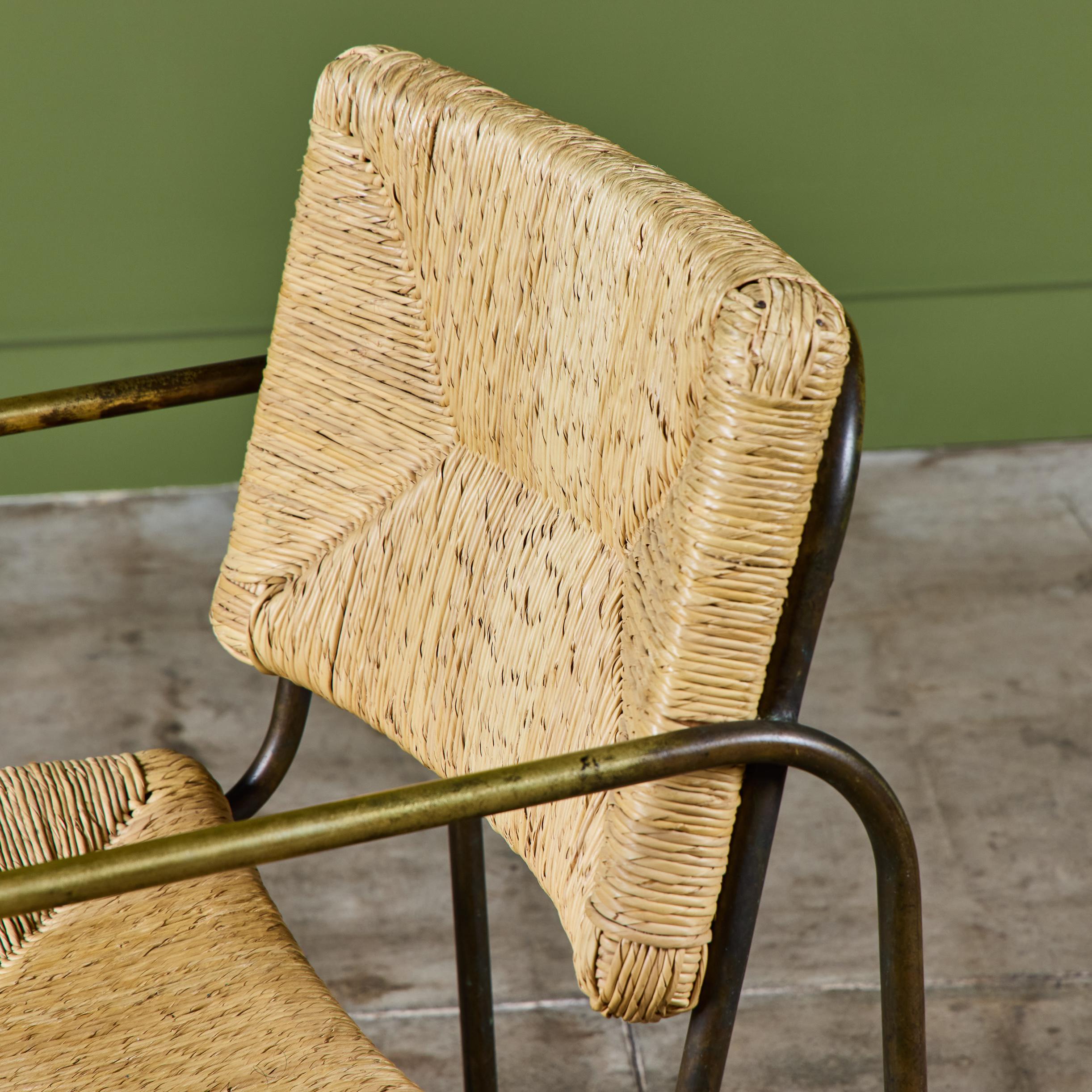 Kipp Stewart Silla de comedor tejida en tubo de bronce para patio Terra en venta 6