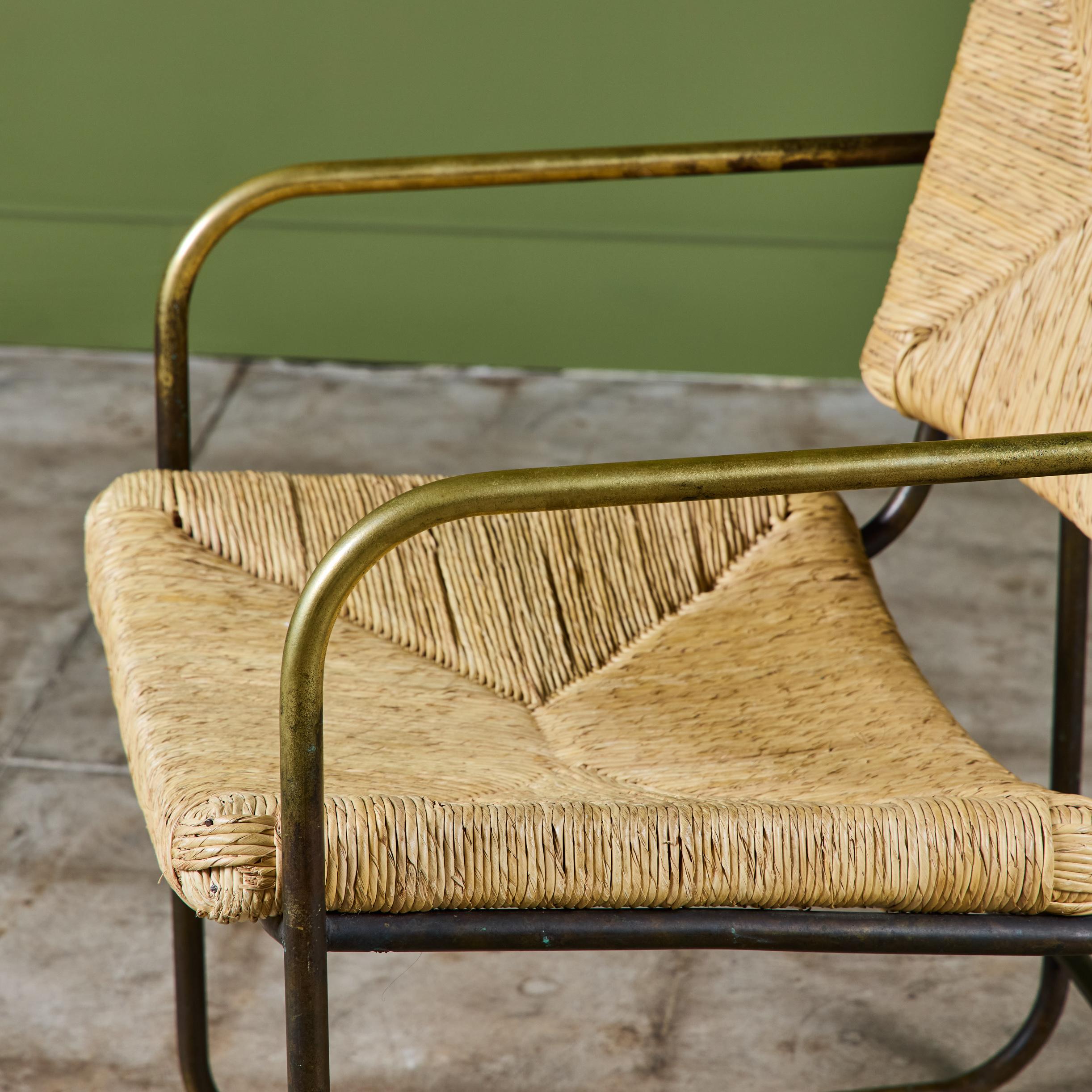 Kipp Stewart Silla de comedor tejida en tubo de bronce para patio Terra en venta 7