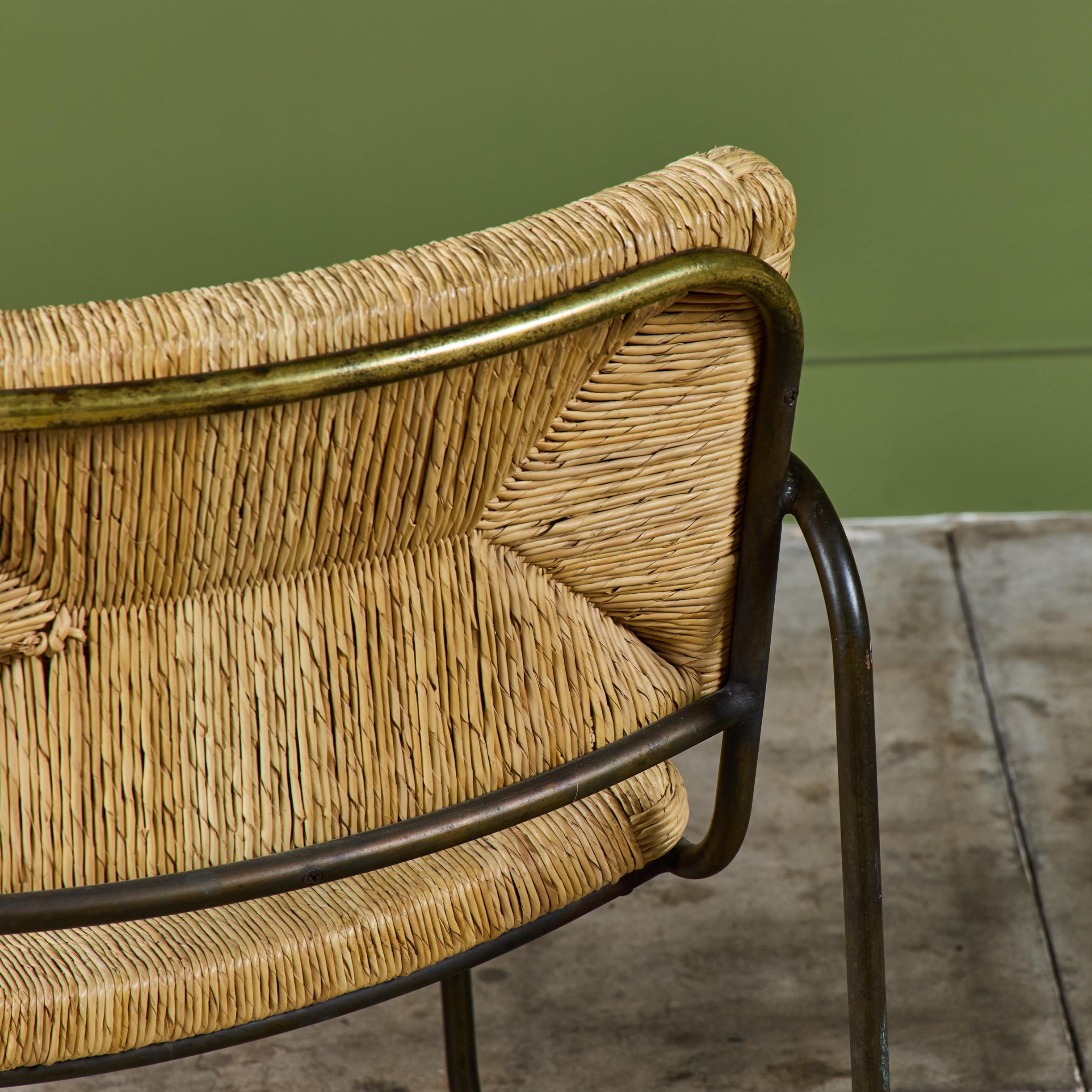Kipp Stewart Silla de comedor tejida en tubo de bronce para patio Terra en venta 8