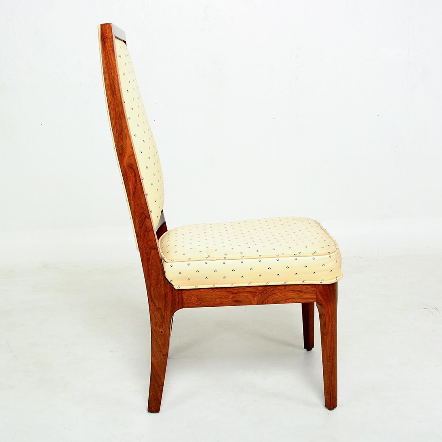Mid-Century Modern 1950s Set of Six Walnut Dining Chairs by Kipp Stewart Cal-Mode Furniture