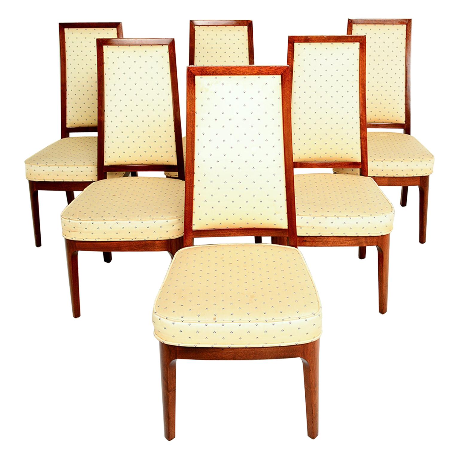 1950s Solid Walnut  Six Dining Chairs by Kipp Stewart for Cal-Mode Furniture 