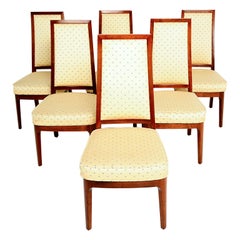 Satz von sechs Esszimmerstühlen aus Nussbaumholz von Kipp Stewart Cal-Mode Furniture, 1950er Jahre