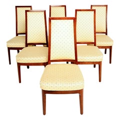 1950s Set of Six Walnut Dining Chairs by Kipp Stewart Cal-Mode Furniture