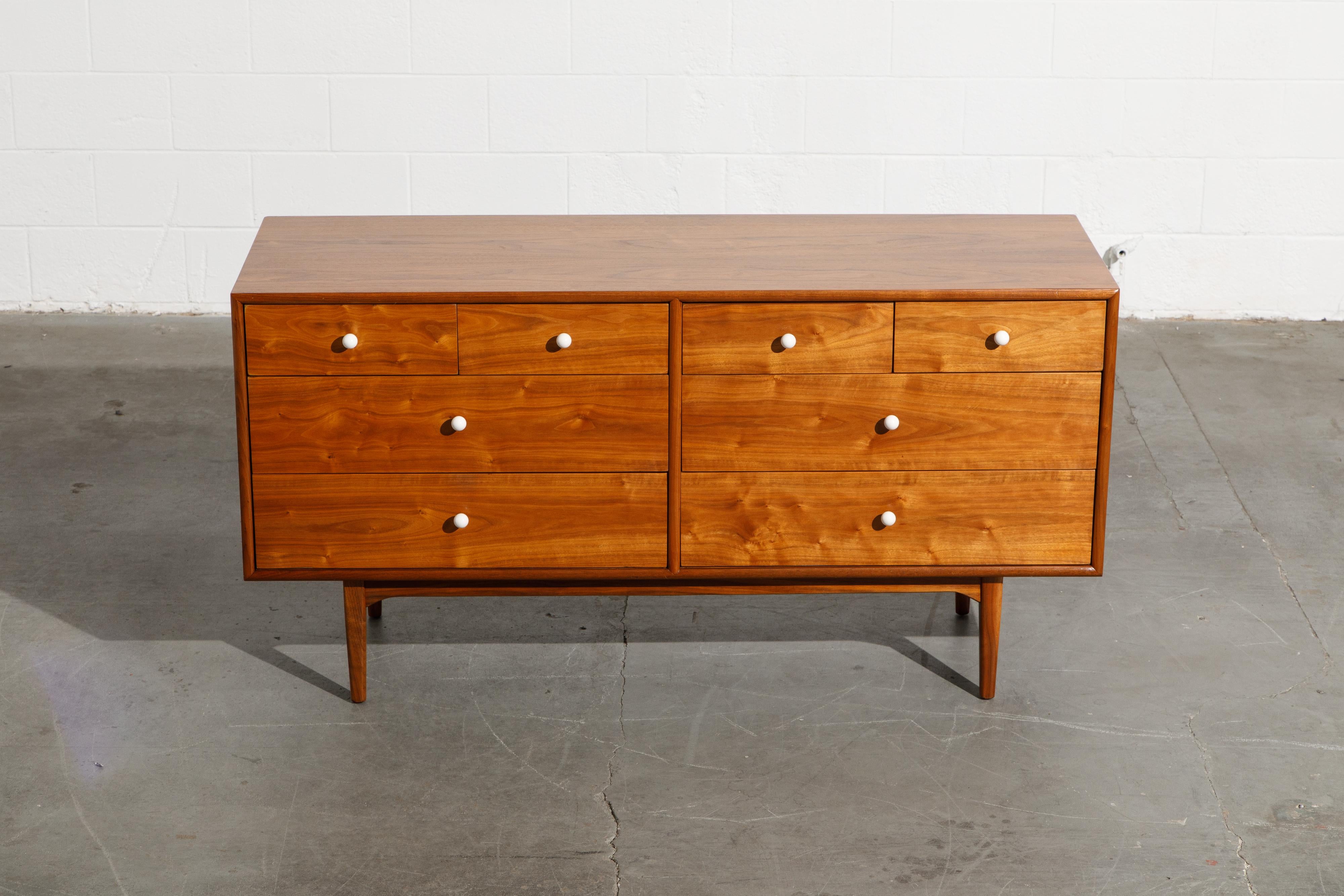 Mid-Century Modern Kipp Stewart Declaration Dresser and Mirror for Drexel, 1950s, Restored, Signed