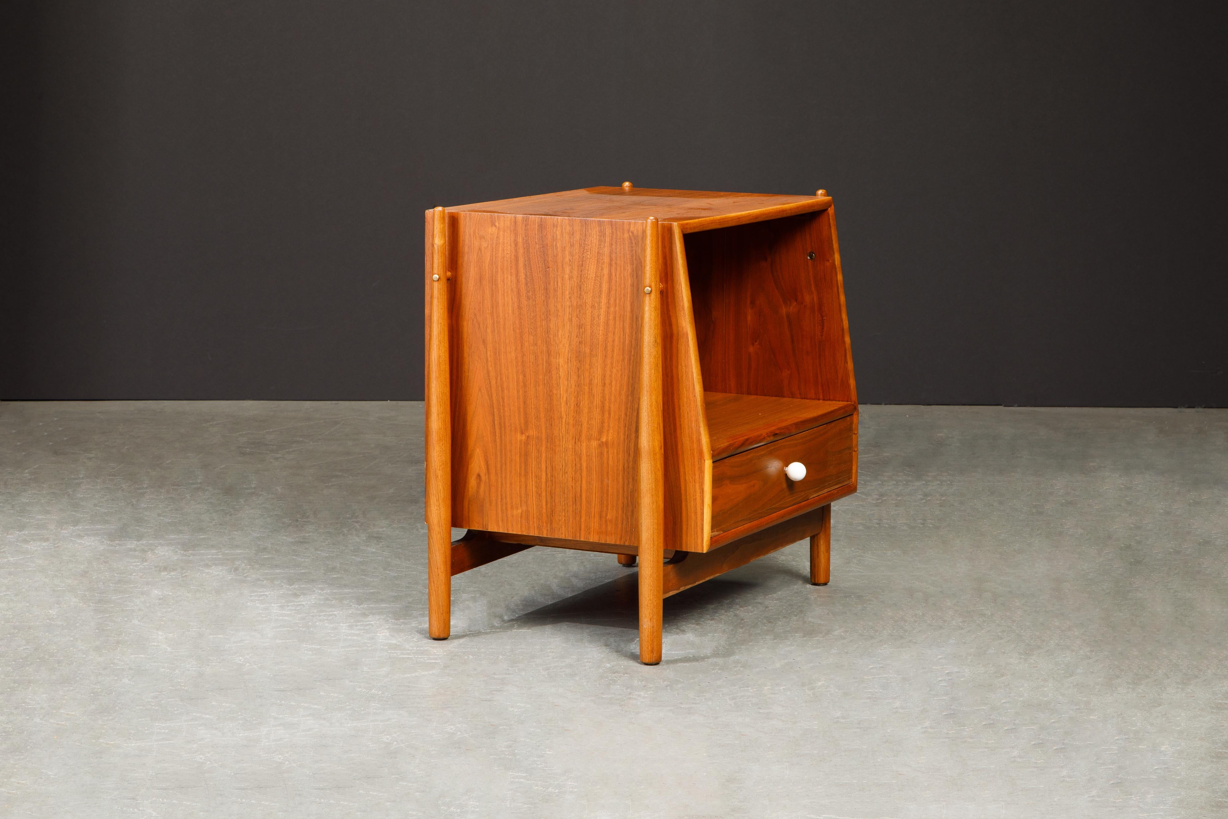 Mid-Century Modern Kipp Stewart Declaration Floating Nightstand for Drexel, Refinished, Signed