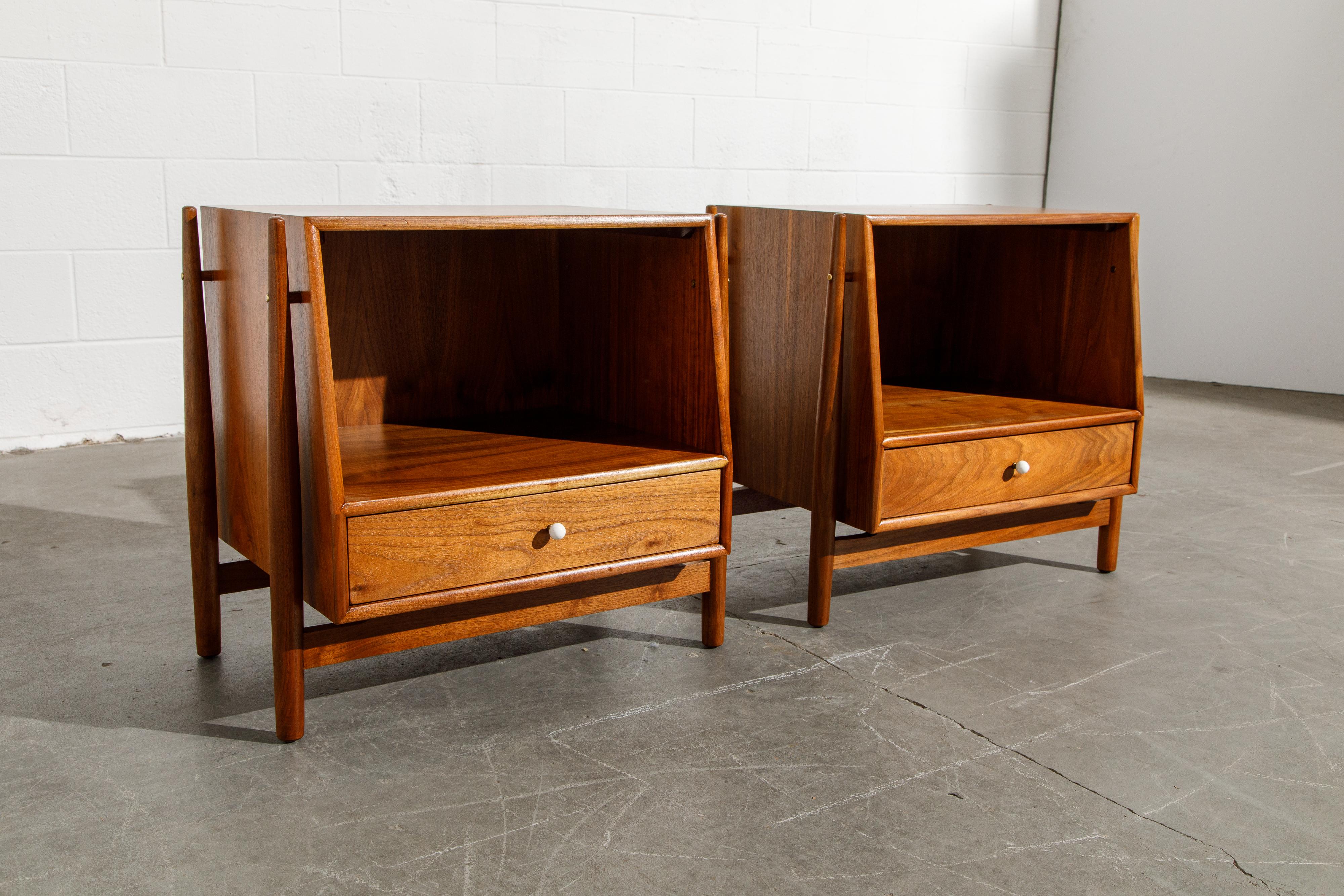 Kipp Stewart Declaration Floating Nightstands for Drexel, 1950s, Signed In Excellent Condition In Los Angeles, CA