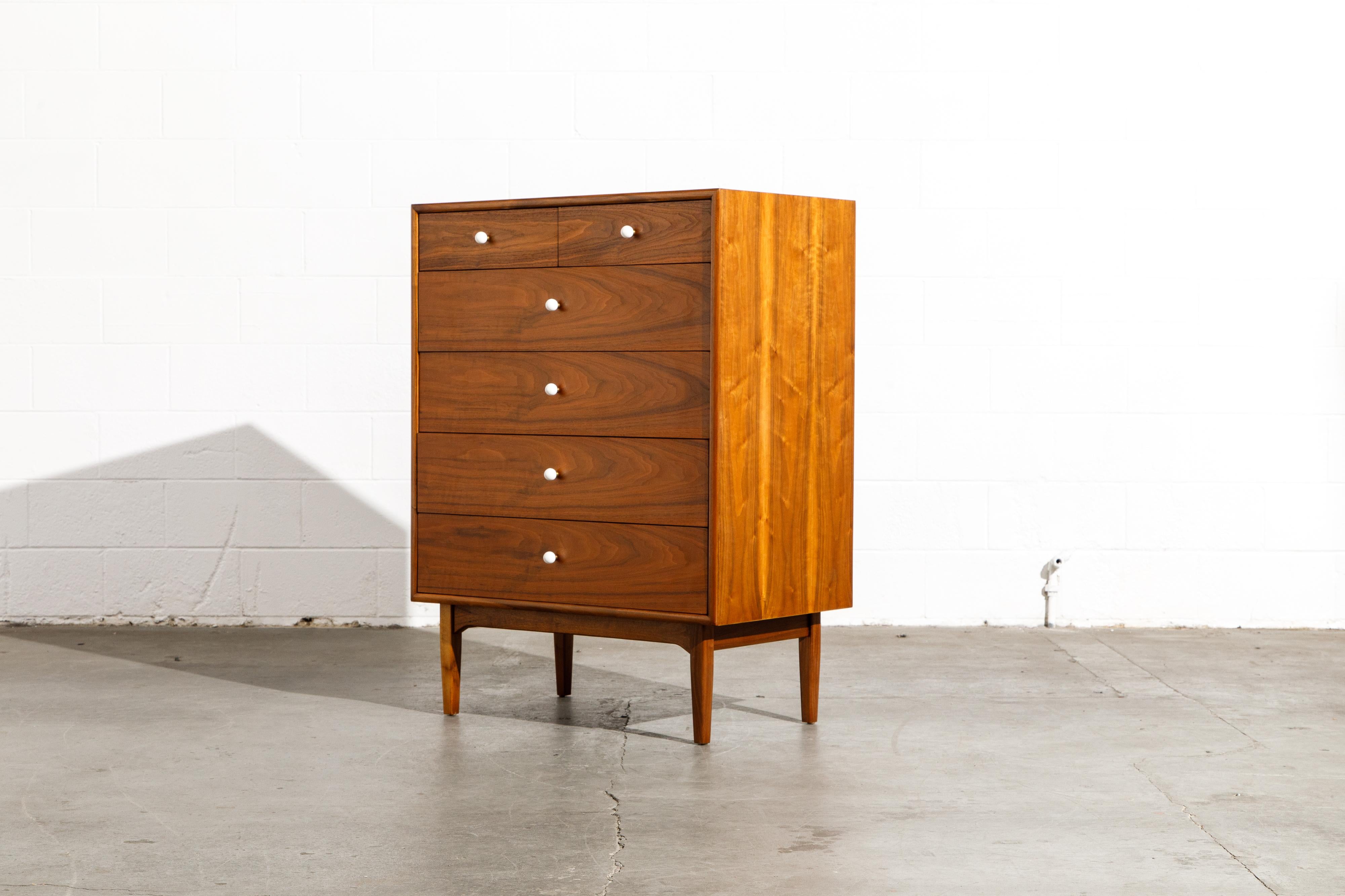 Kipp Stewart Declaration Highboy Dresser for Drexel, 1950s, Restored, Signed 2