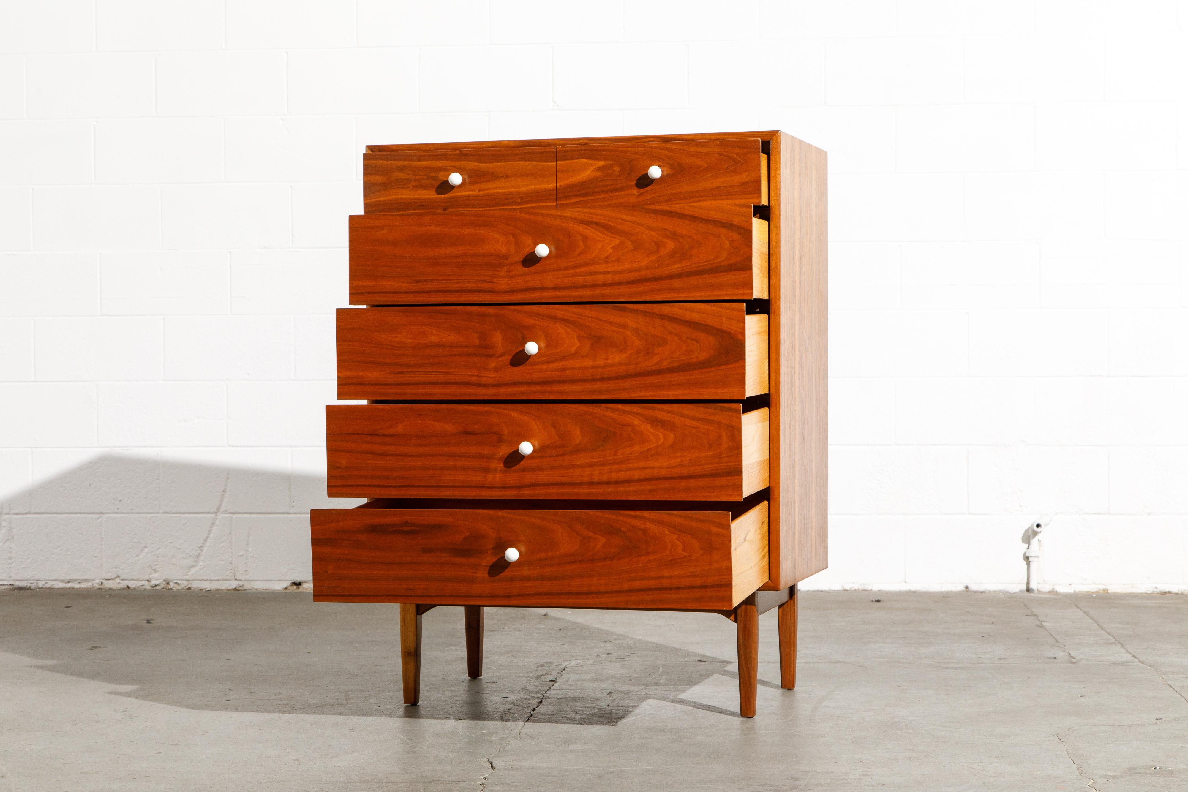 Kipp Stewart Declaration Highboy Dresser for Drexel, 1950s, Restored, Signed 4