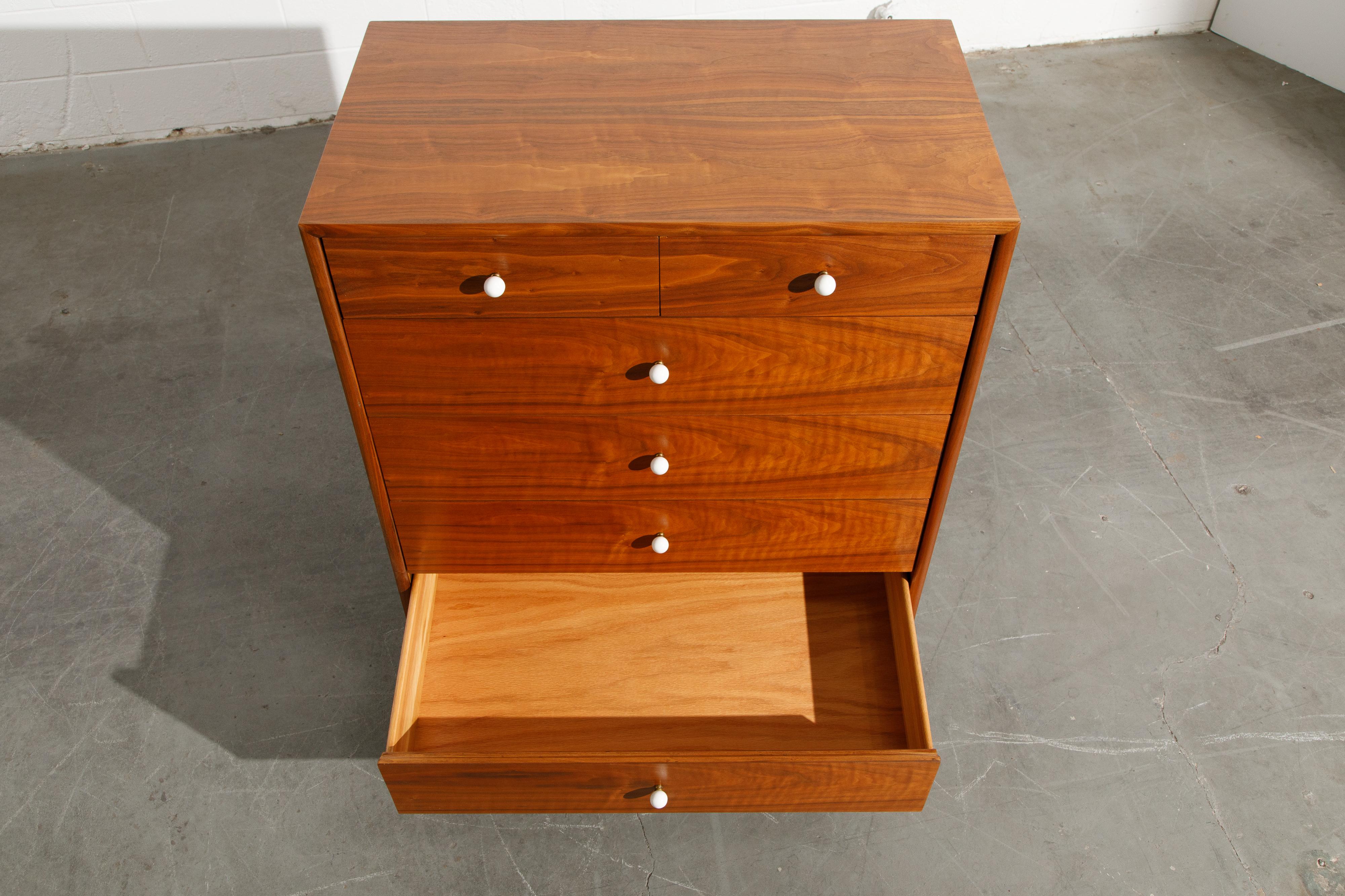 Kipp Stewart Declaration Highboy Dresser for Drexel, 1950s, Restored, Signed 6