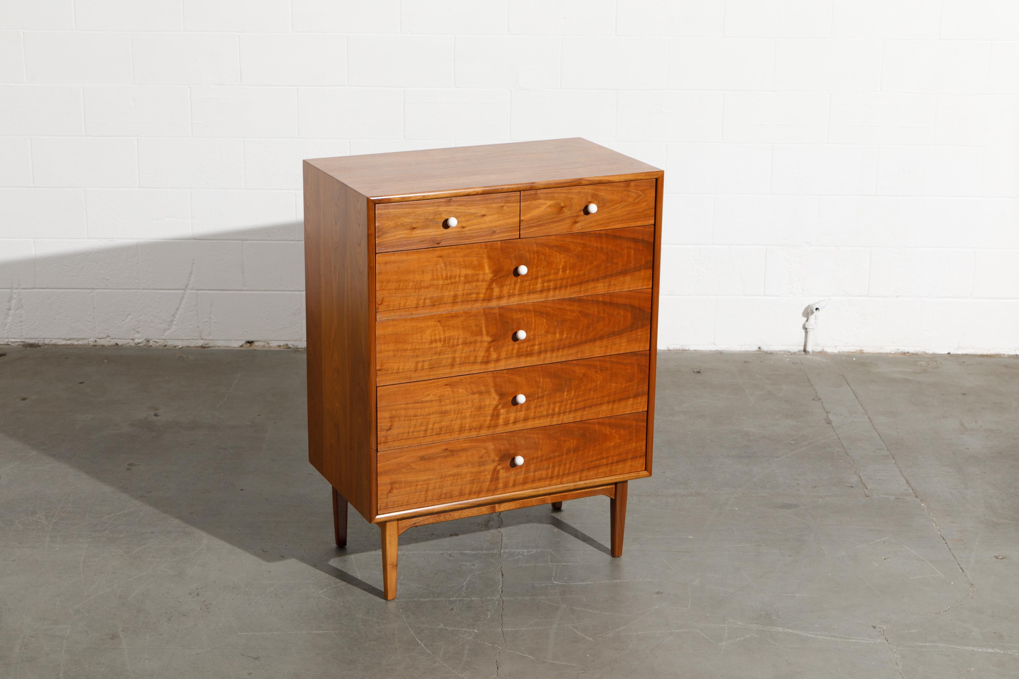 American Kipp Stewart Declaration Highboy Dresser for Drexel, 1950s, Restored, Signed