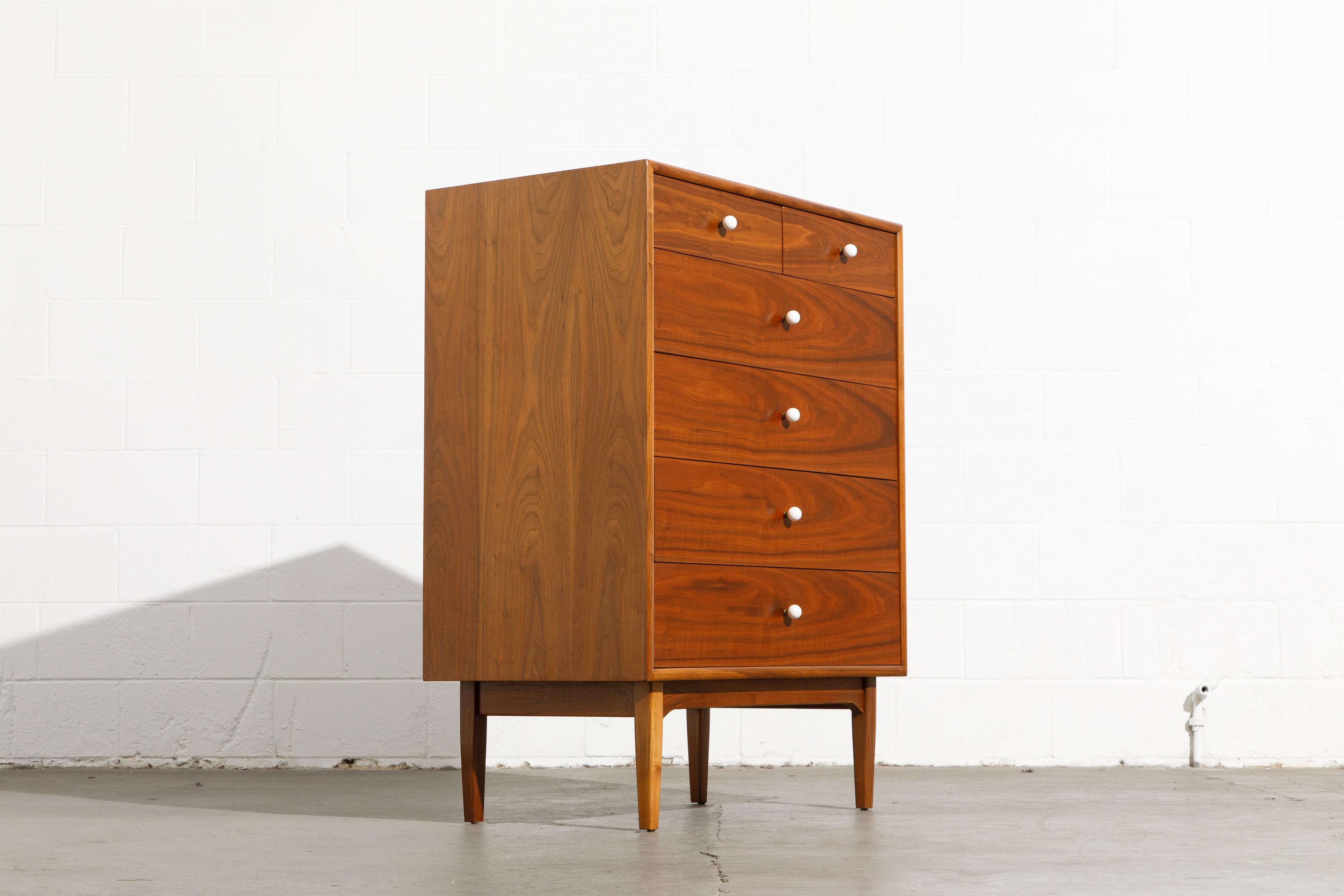Veneer Kipp Stewart Declaration Highboy Dresser for Drexel, 1950s, Restored, Signed