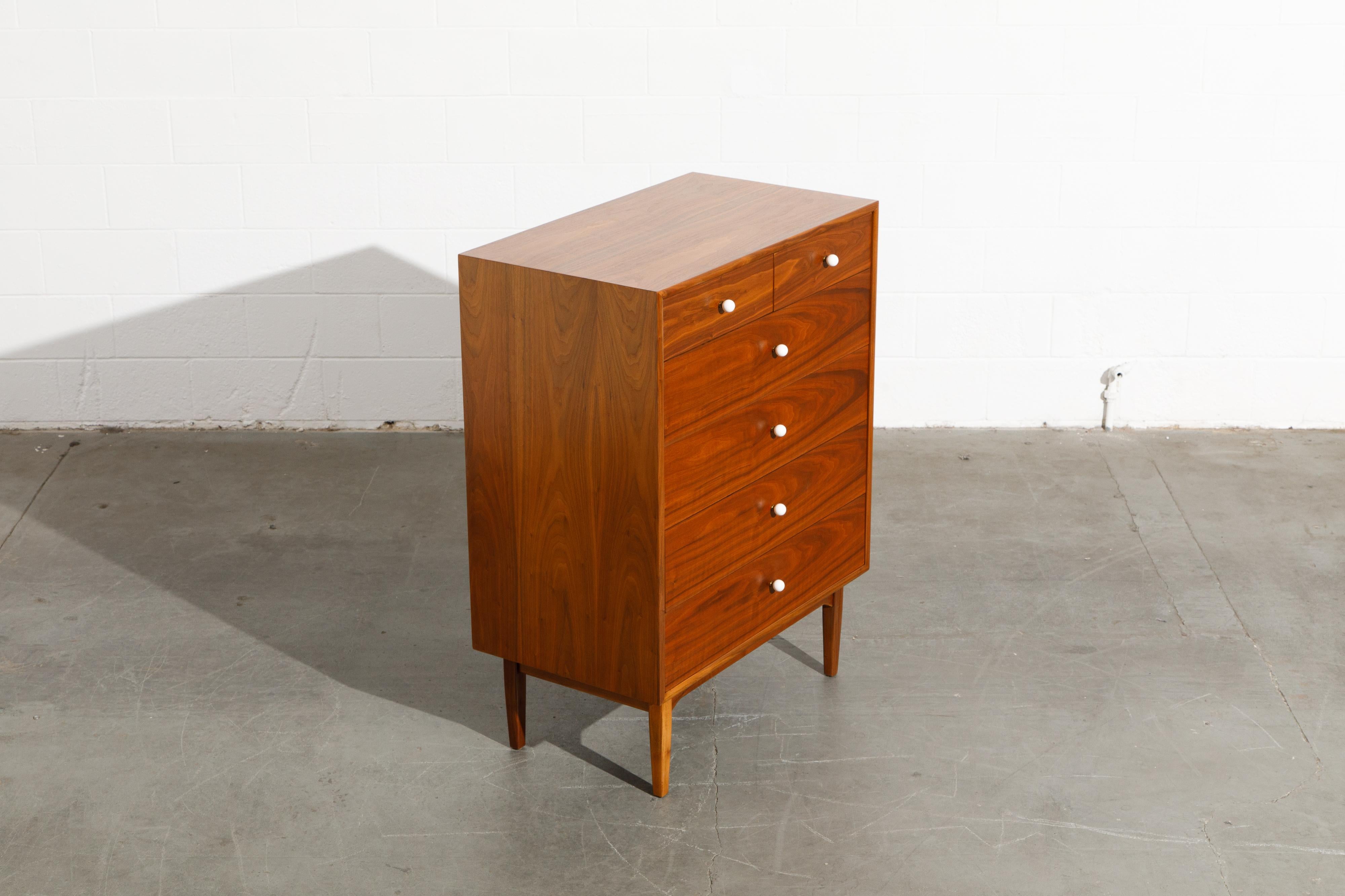 Kipp Stewart Declaration Highboy Dresser for Drexel, 1950s, Restored, Signed In Excellent Condition In Los Angeles, CA