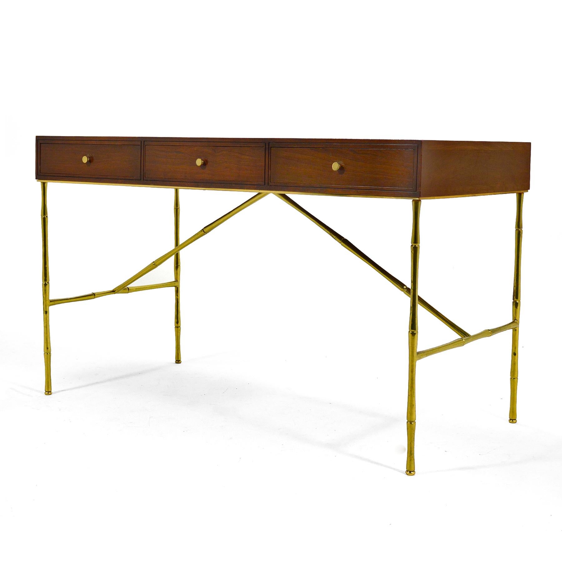 Kipp Stewart Desk with Brass Bamboo Form Legs by Directional 4