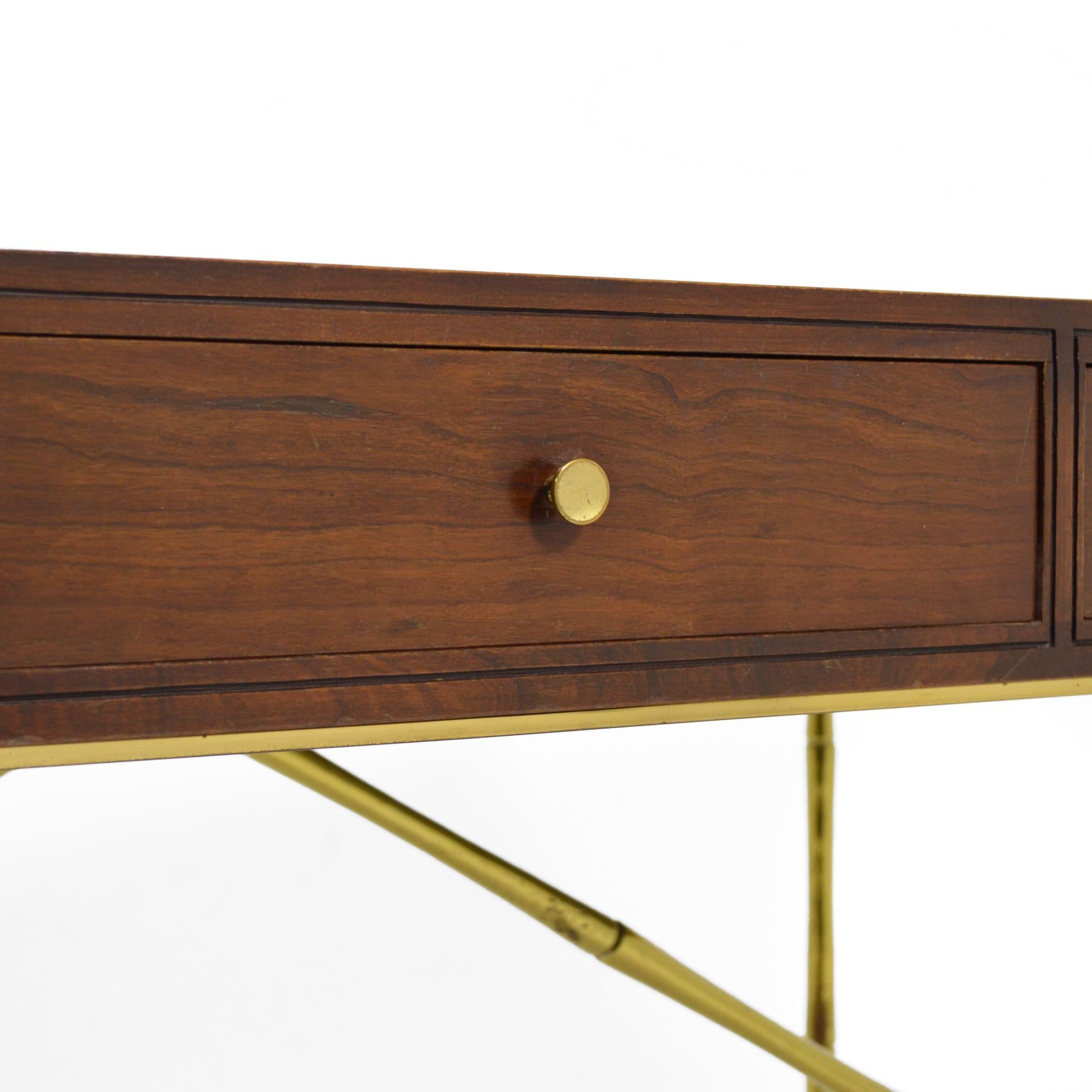 Kipp Stewart Desk with Brass Bamboo Form Legs by Directional 1