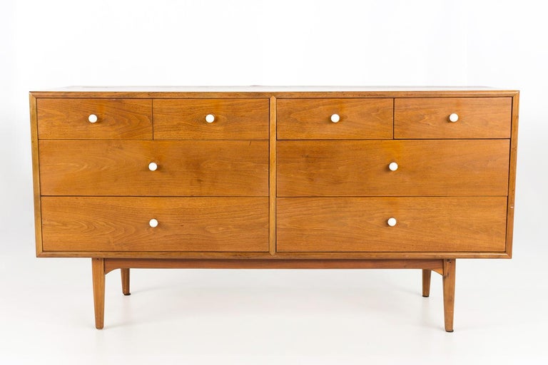 Kipp Stewart for Drexel Declaration George Nelson thin edge style mid century walnut 8 drawer lowboy dresser

This dresser measures: 60 wide x 21 deep x 31.25 inches high

All pieces of furniture can be had in what we call restored vintage