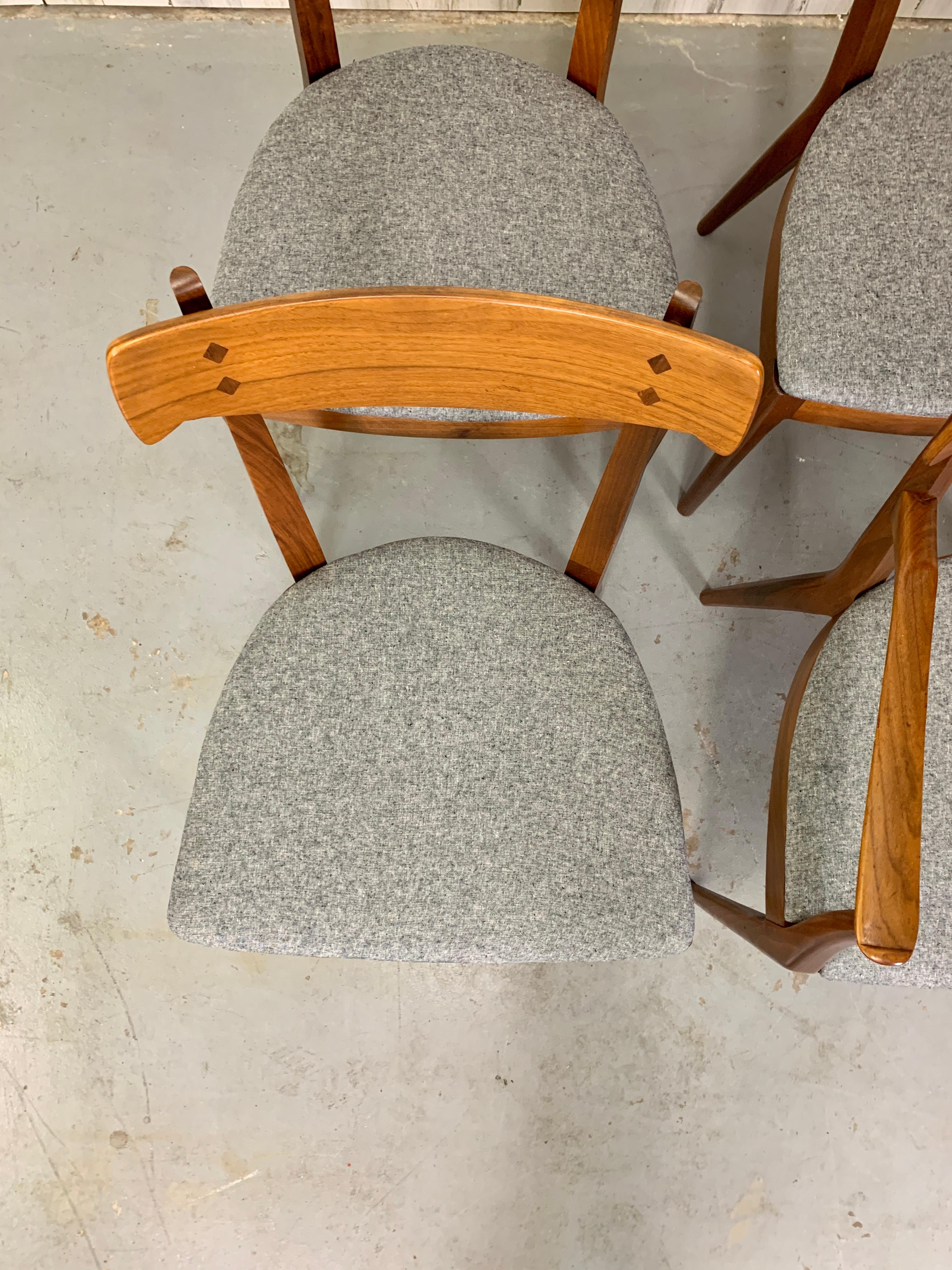 Kipp Stewart Drexel Declaration Sculpted Walnut Dining Chairs 2