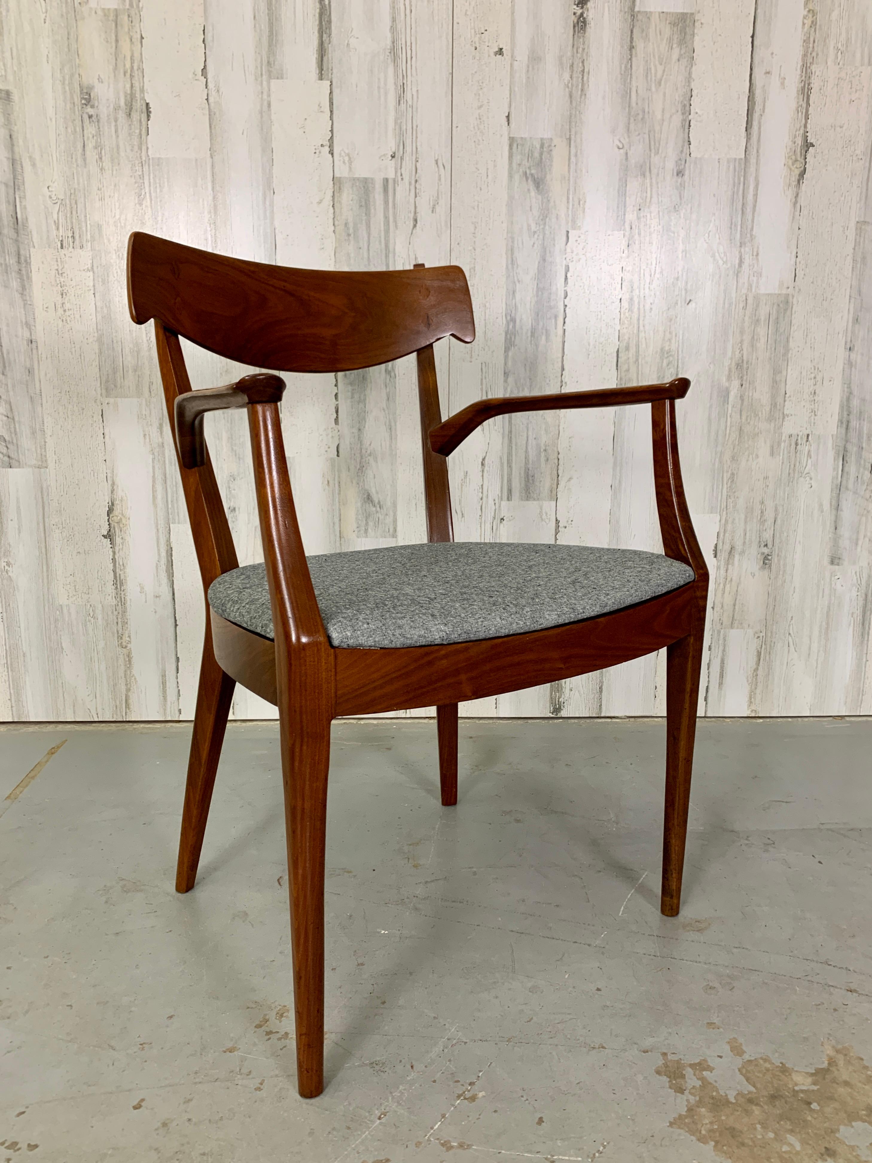 Kipp Stewart Drexel Declaration Sculpted Walnut Dining Chairs 5