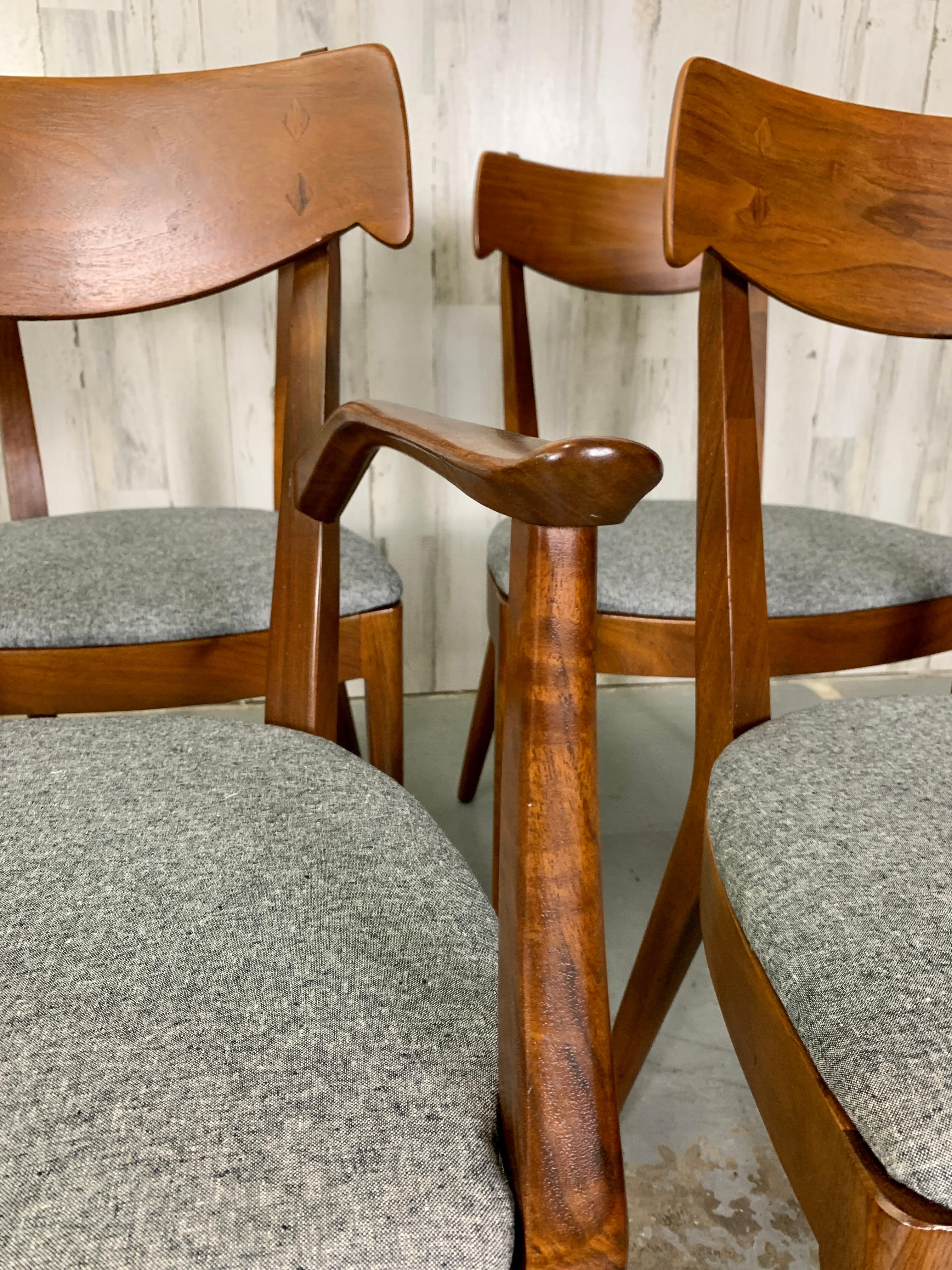 Kipp Stewart Drexel Declaration Sculpted Walnut Dining Chairs 7