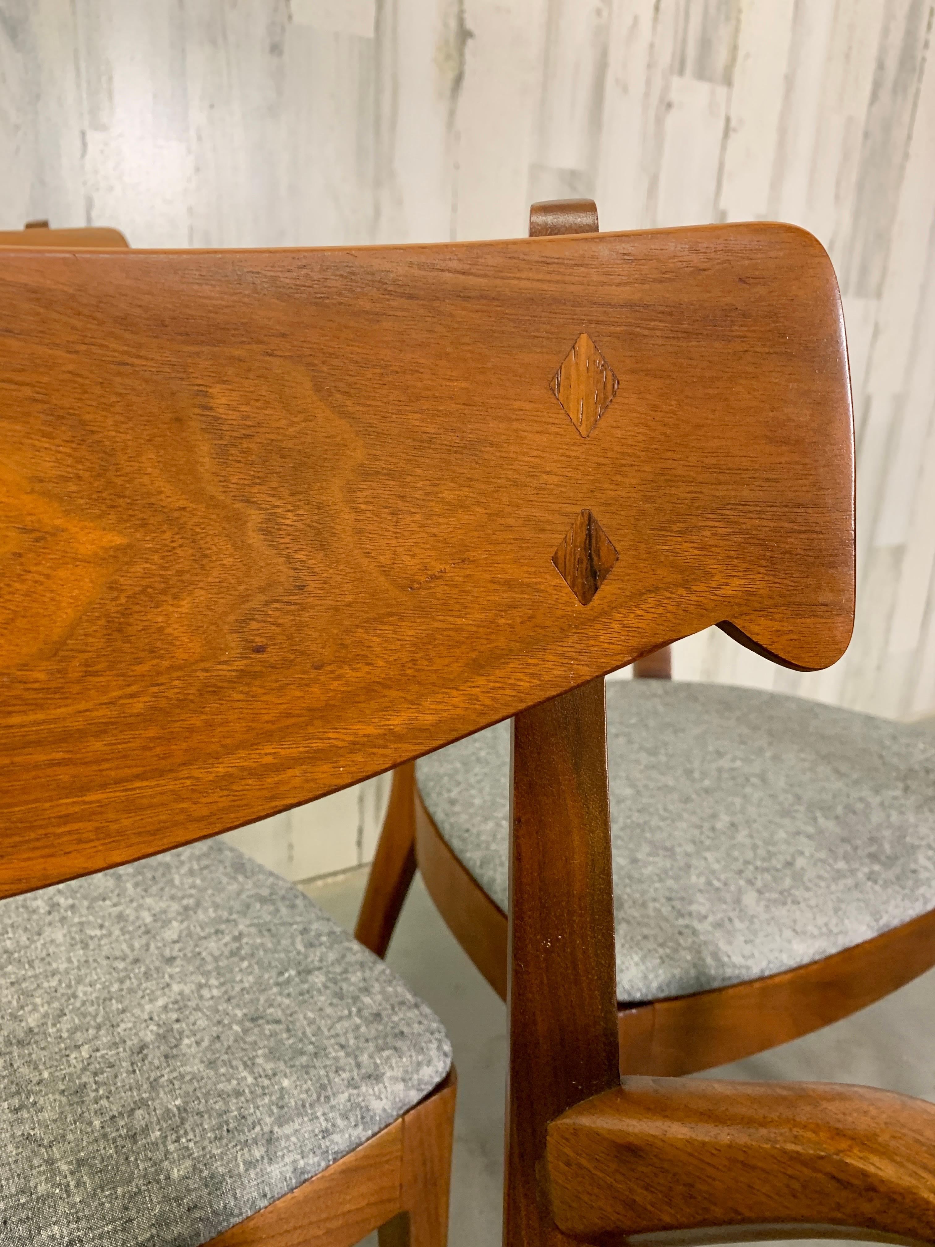 Mid-Century Modern Kipp Stewart Drexel Declaration Sculpted Walnut Dining Chairs