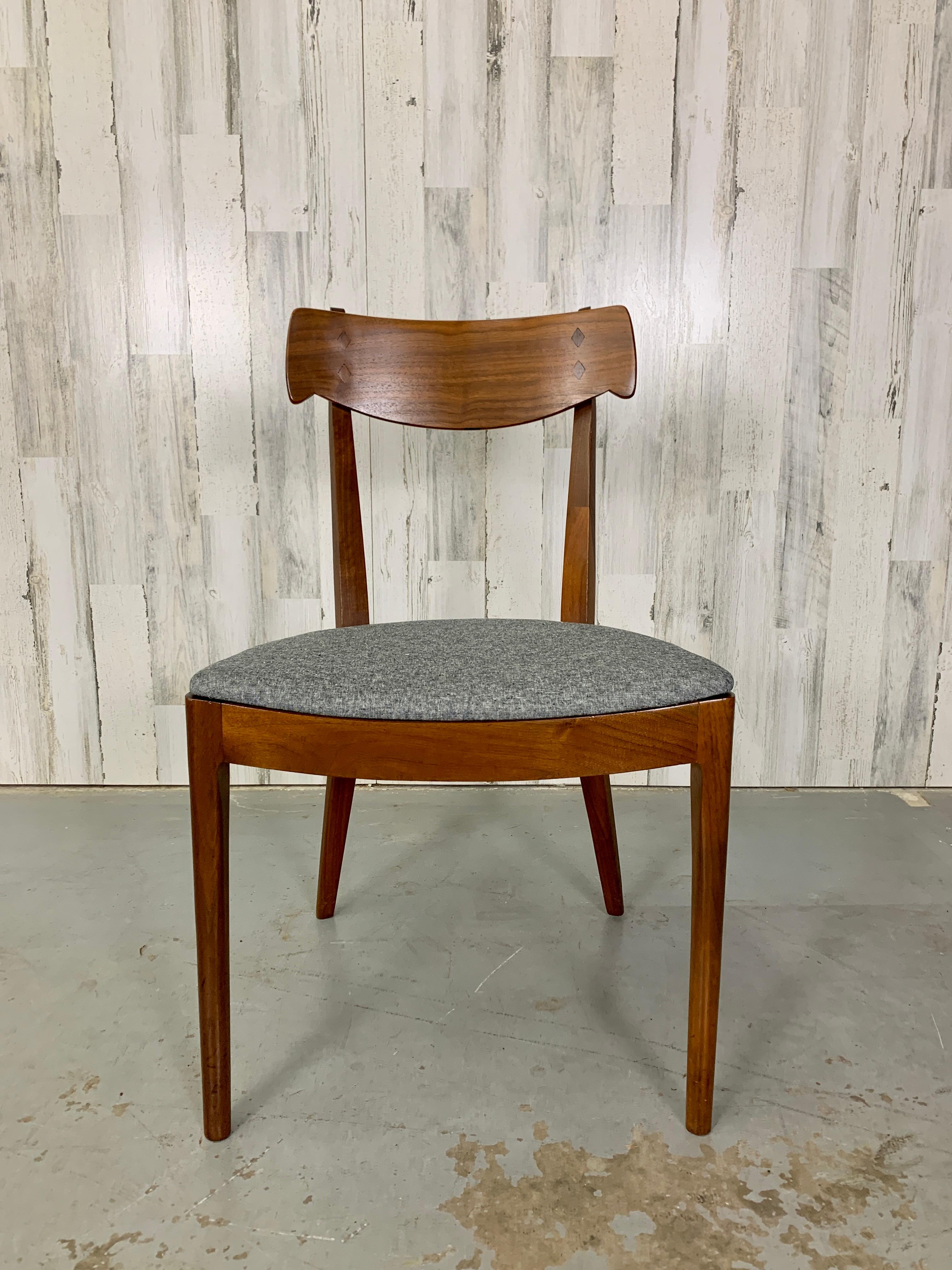 20th Century Kipp Stewart Drexel Declaration Sculpted Walnut Dining Chairs
