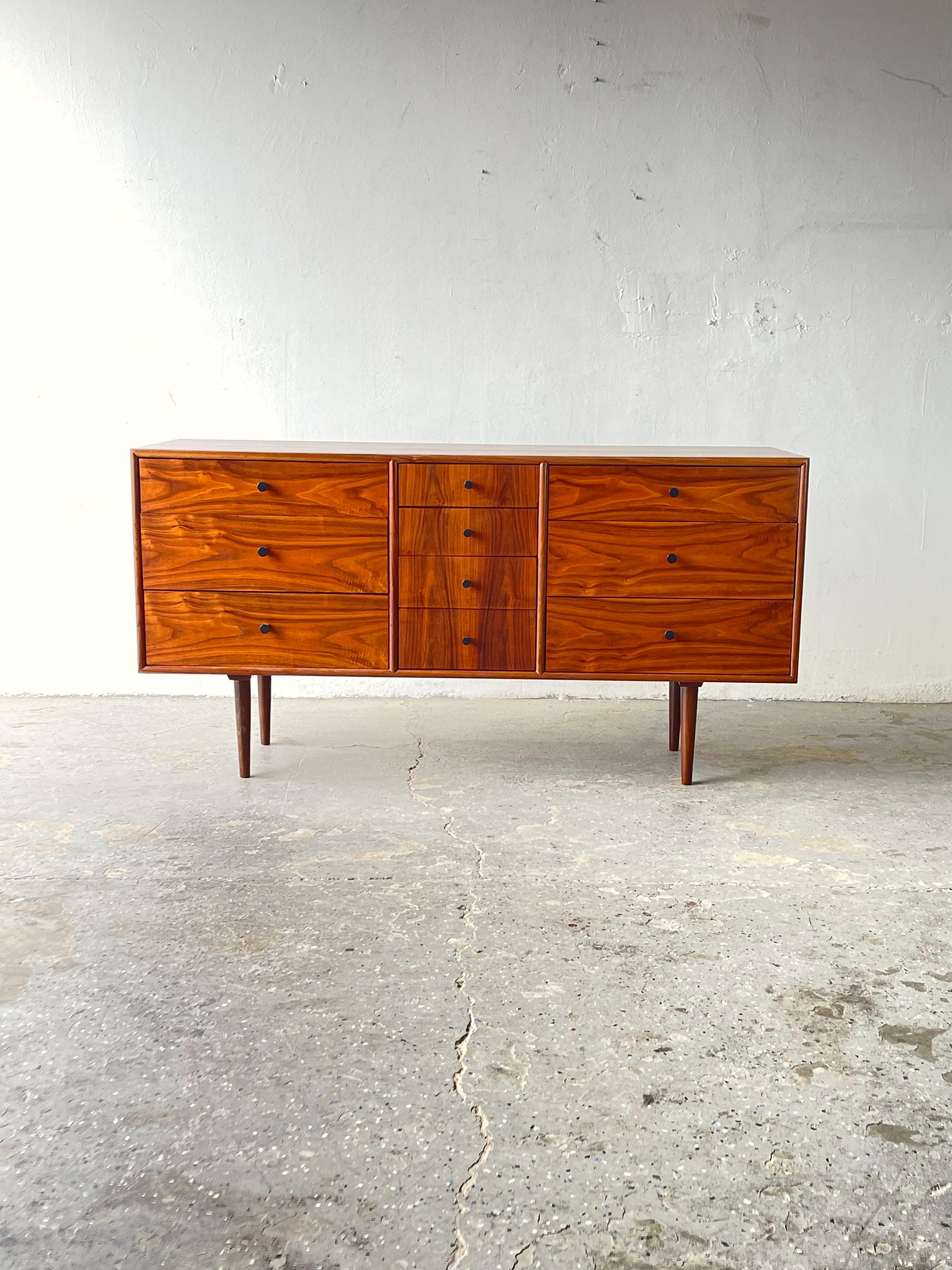 Kipp Stewart Drexel Mid-Century Modern Walnut 10 Drawer Dresser 1