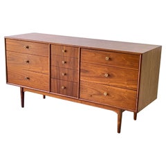 Kipp Stewart  Drexel  Mid Century Modern  Walnut 10 drawer dresser