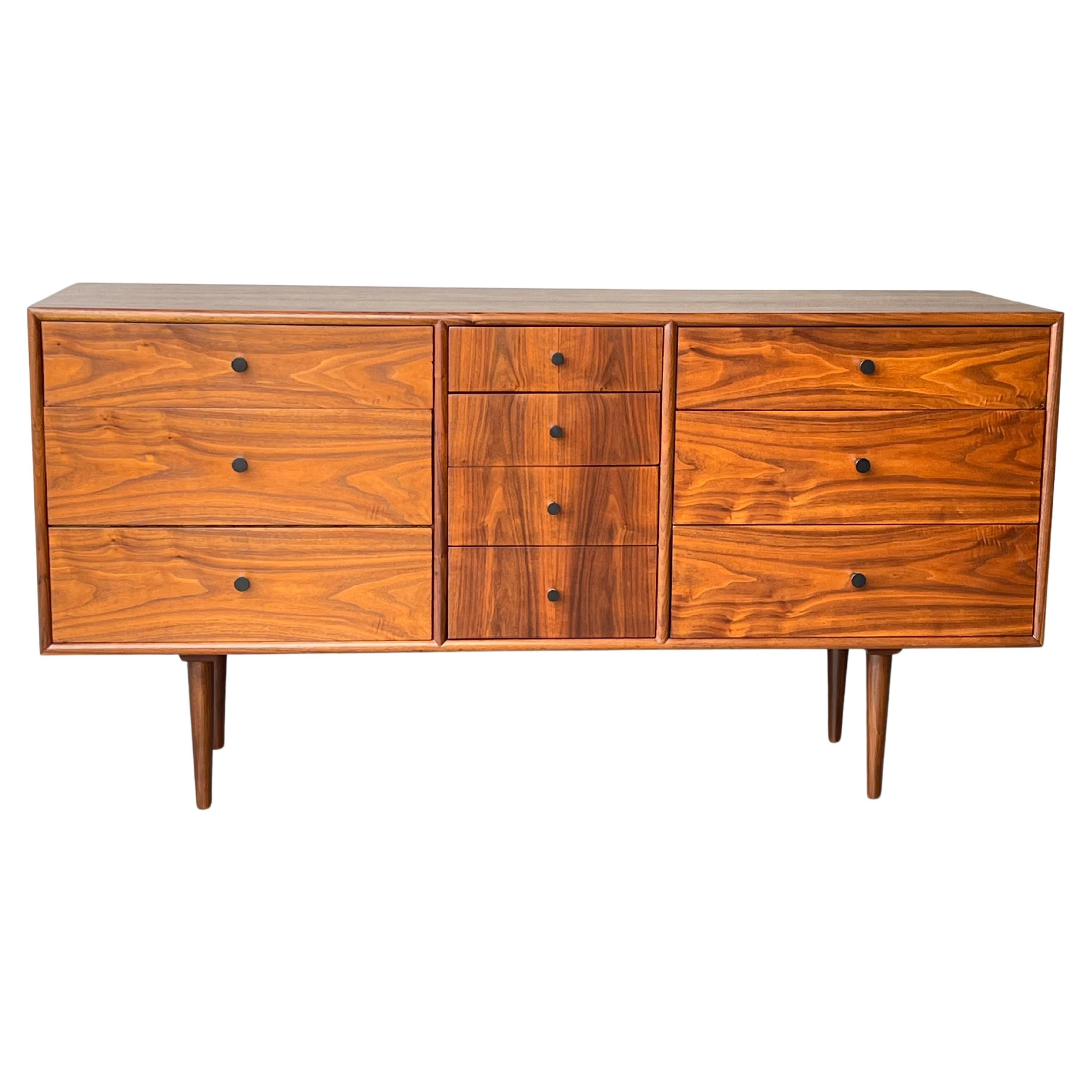 Kipp Stewart Drexel Mid-Century Modern Walnut 10 Drawer Dresser