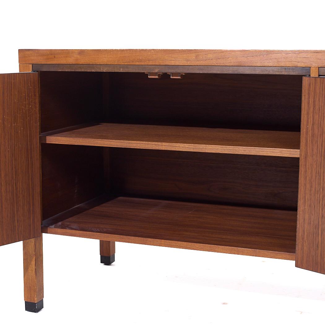 Kipp Stewart for Calvin Furniture Directional Mid Century Walnut Banded Credenza For Sale 2