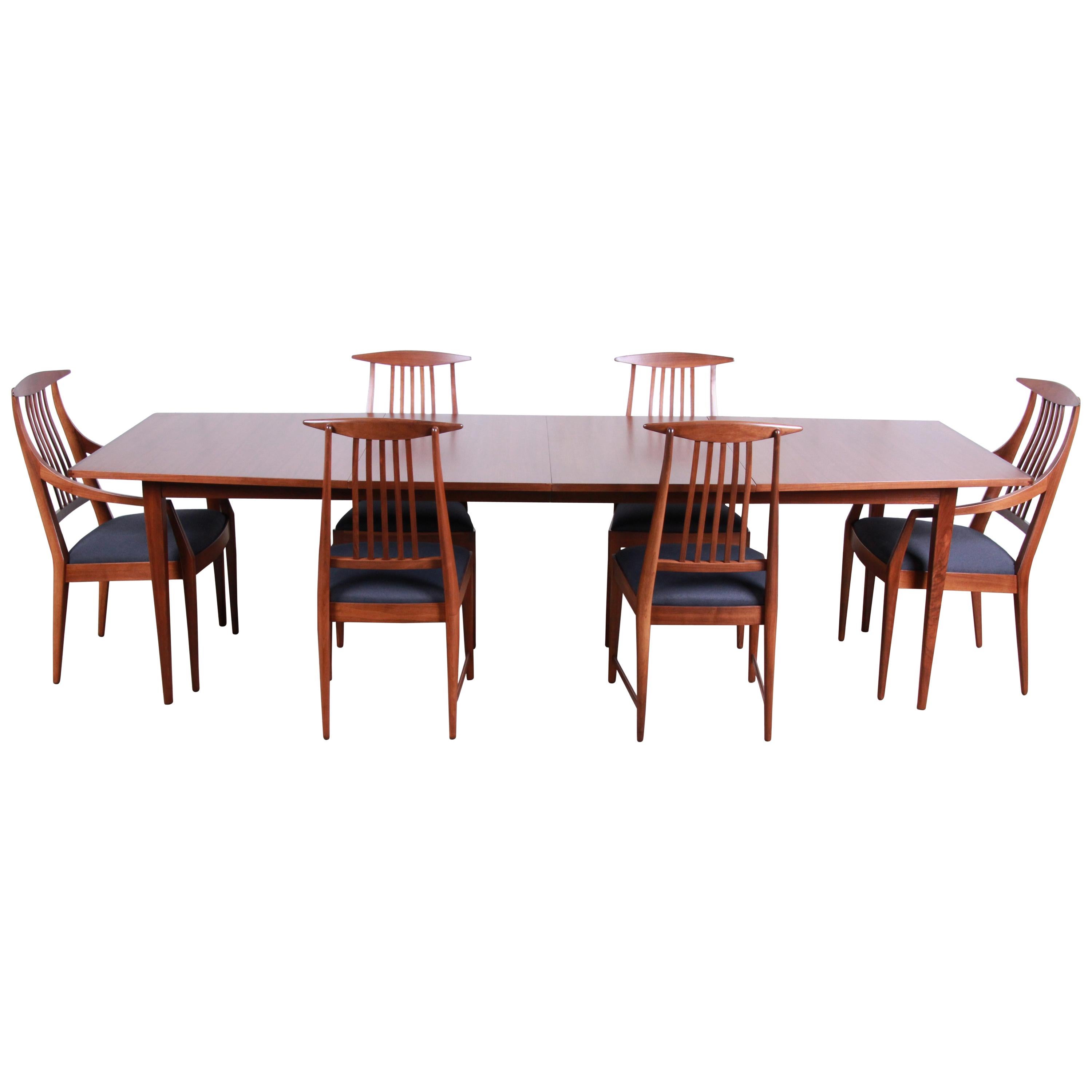 Kipp Stewart for Calvin Furniture Mid-Century Modern Dining Set, Newly Restored