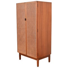 Kipp Stewart for Calvin Furniture Walnut and Cane Ten-Drawer Dresser Chest