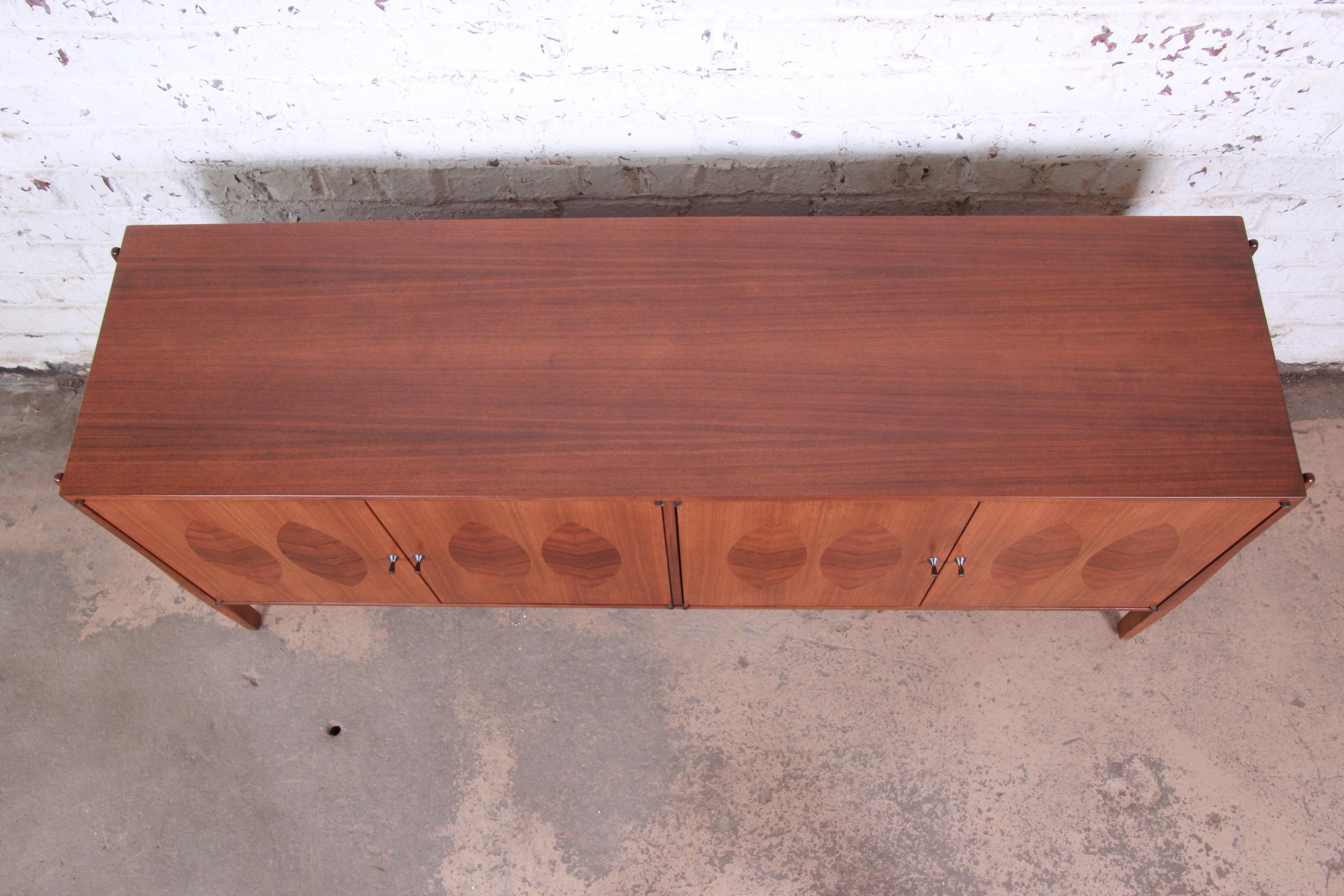 Mid-Century Modern Kipp Stewart for Calvin Furniture Walnut and Rosewood Sideboard Credenza