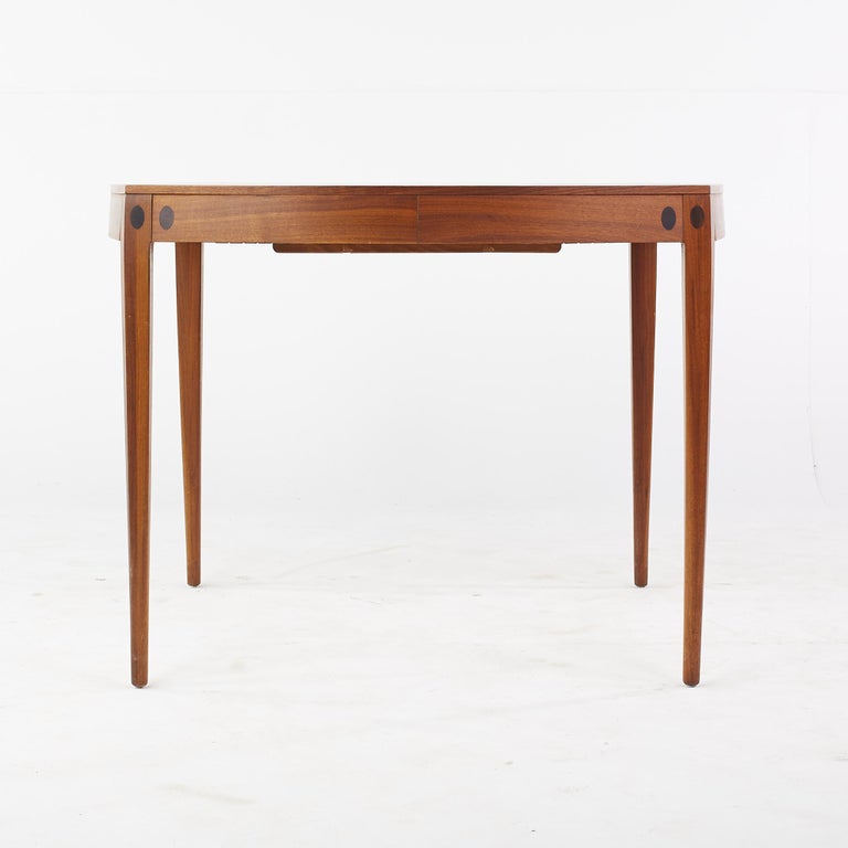 American Kipp Stewart for Calvin Mid-Century Inlaid Walnut Dining Table For Sale
