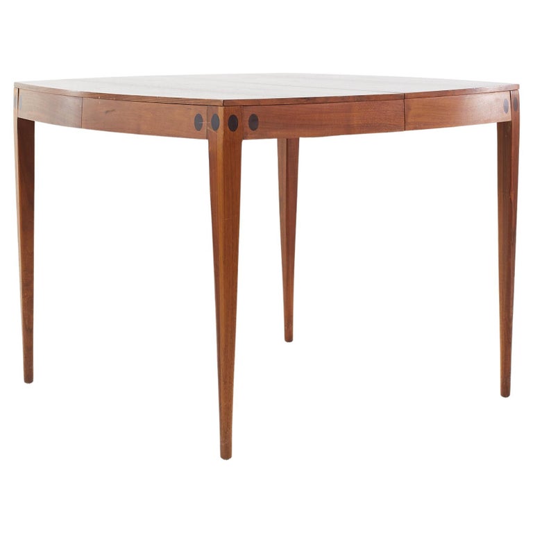 Kipp Stewart for Calvin Mid-Century Inlaid Walnut Dining Table For Sale