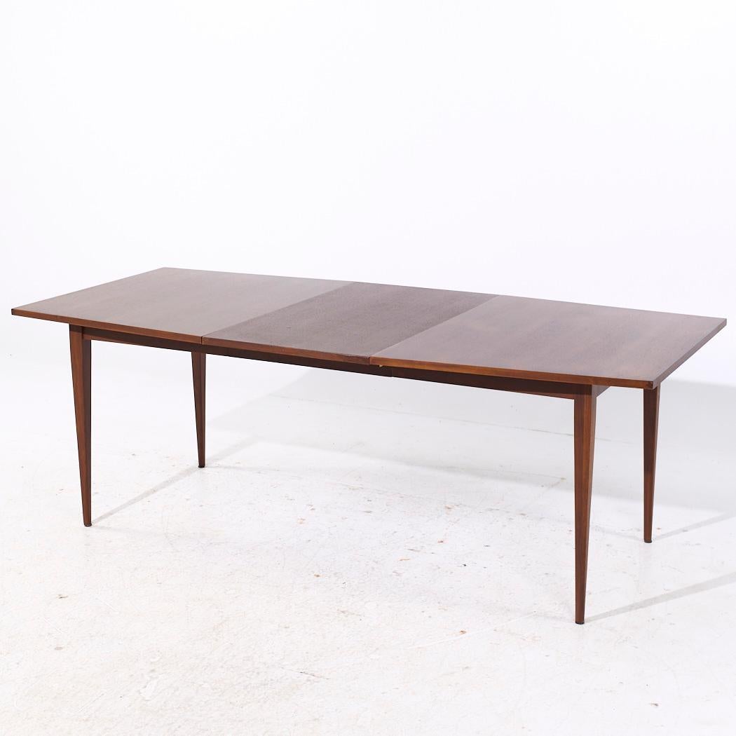Mid-Century Modern Kipp Stewart for Calvin Mid Century Walnut Expanding Dining Table with 1 Leaf For Sale