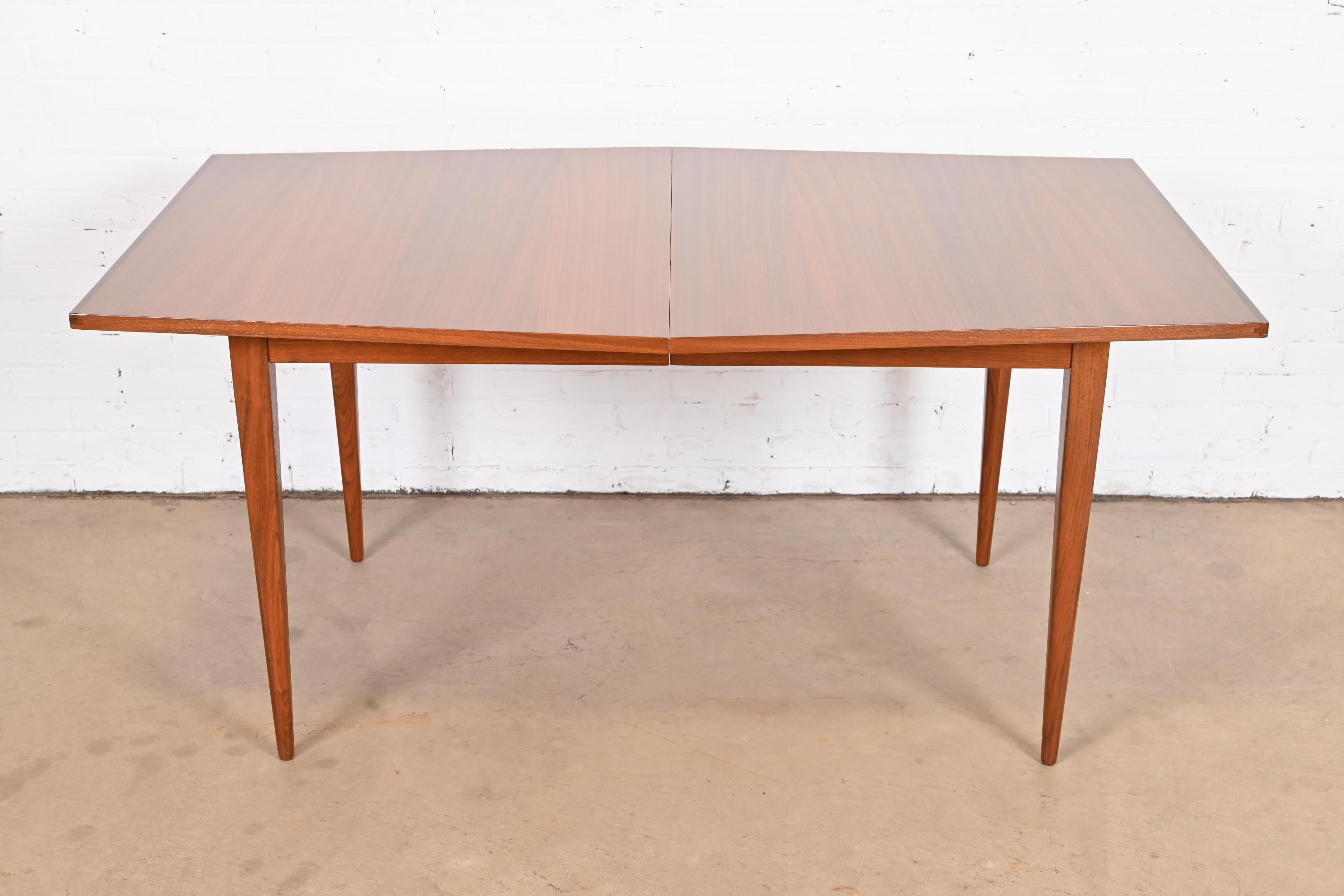 Kipp Stewart for Calvin Walnut and Rosewood Boat-Shaped Dining Table, Refinished 6