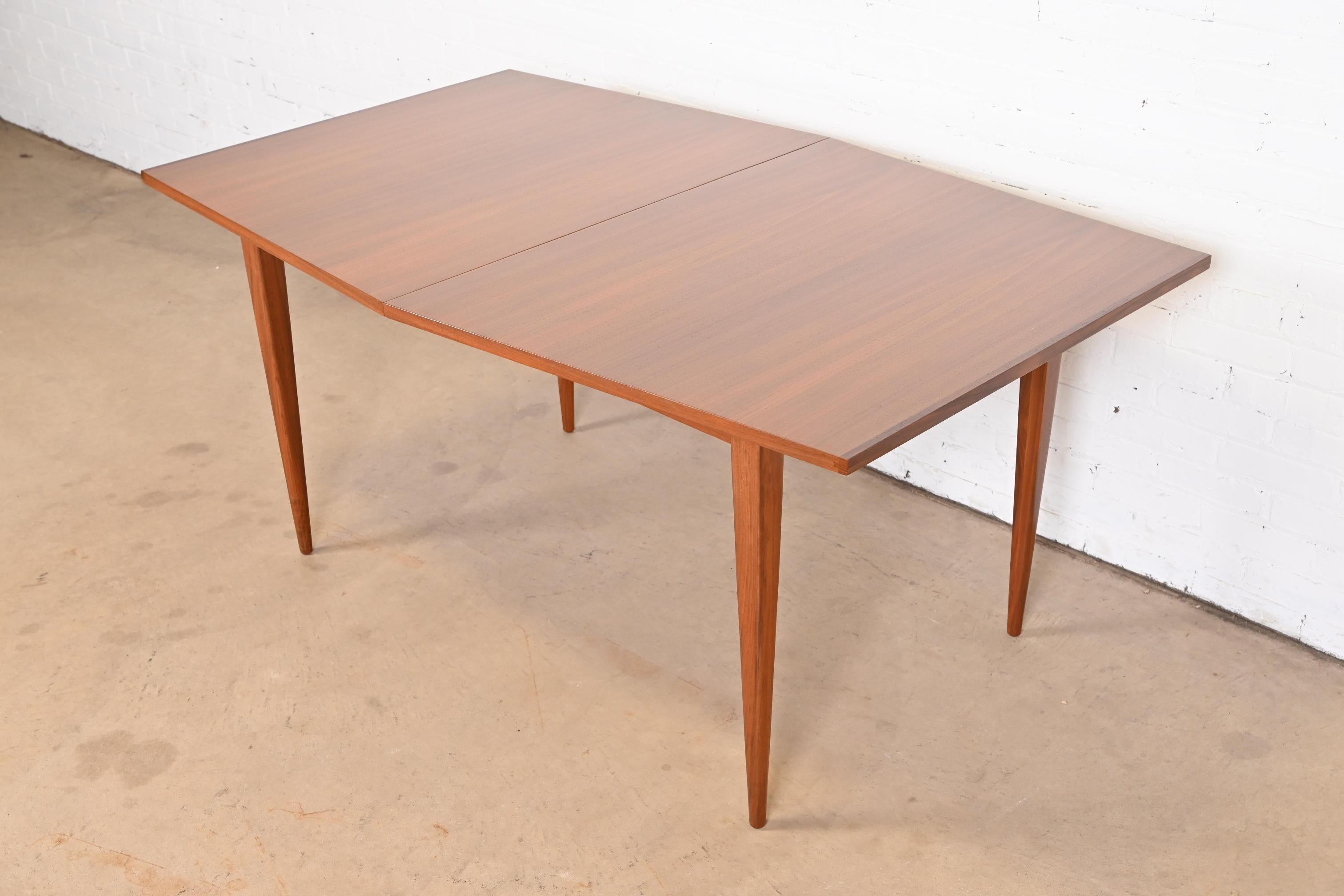 Kipp Stewart for Calvin Walnut and Rosewood Boat-Shaped Dining Table, Refinished 7