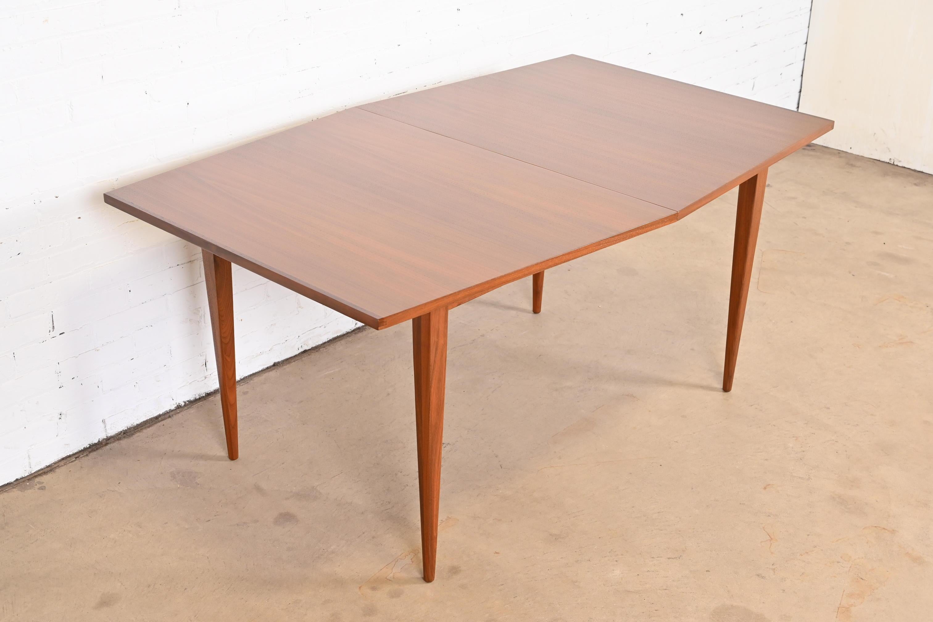 Kipp Stewart for Calvin Walnut and Rosewood Boat-Shaped Dining Table, Refinished 8