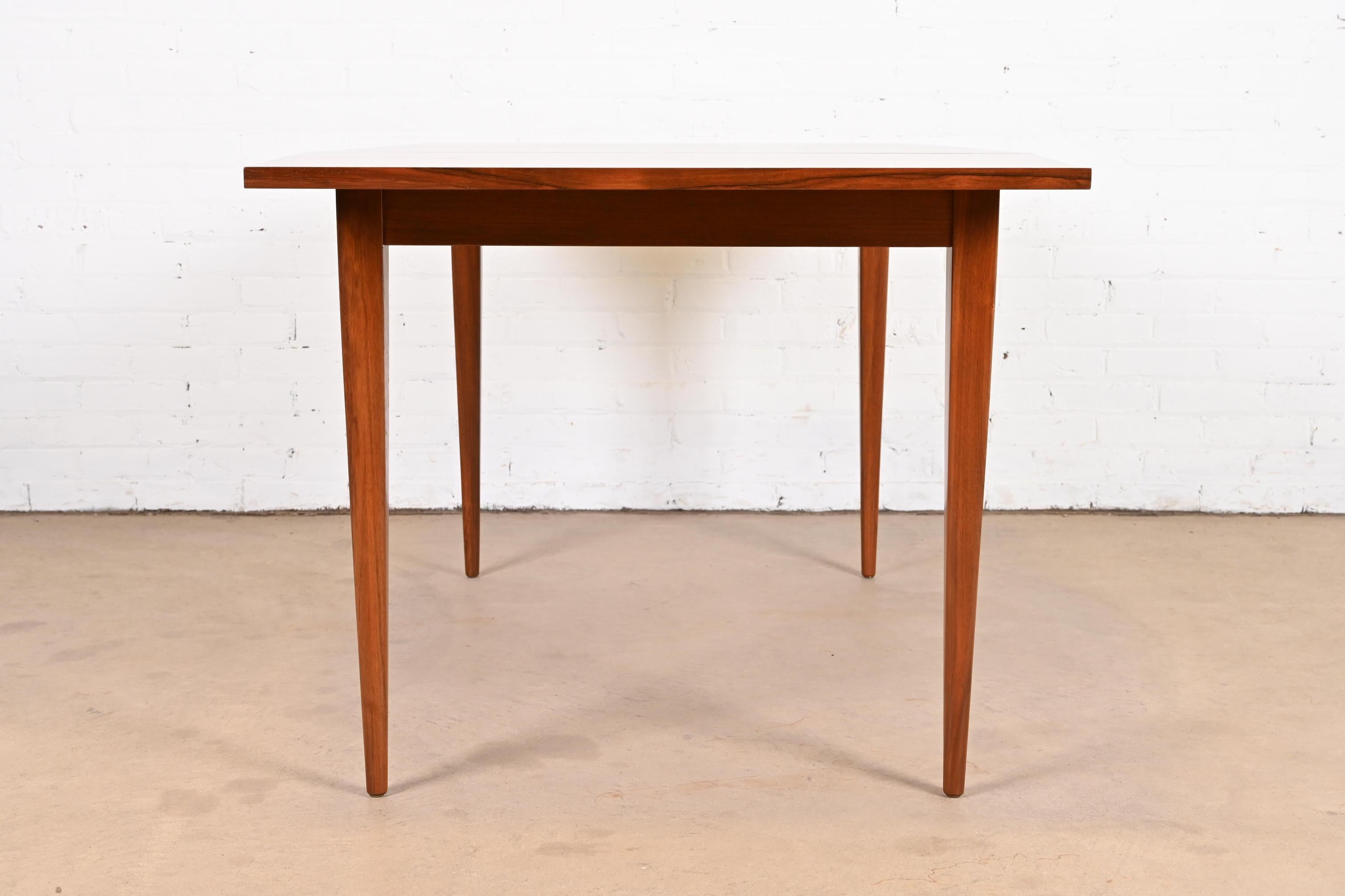 Kipp Stewart for Calvin Walnut and Rosewood Boat-Shaped Dining Table, Refinished 10