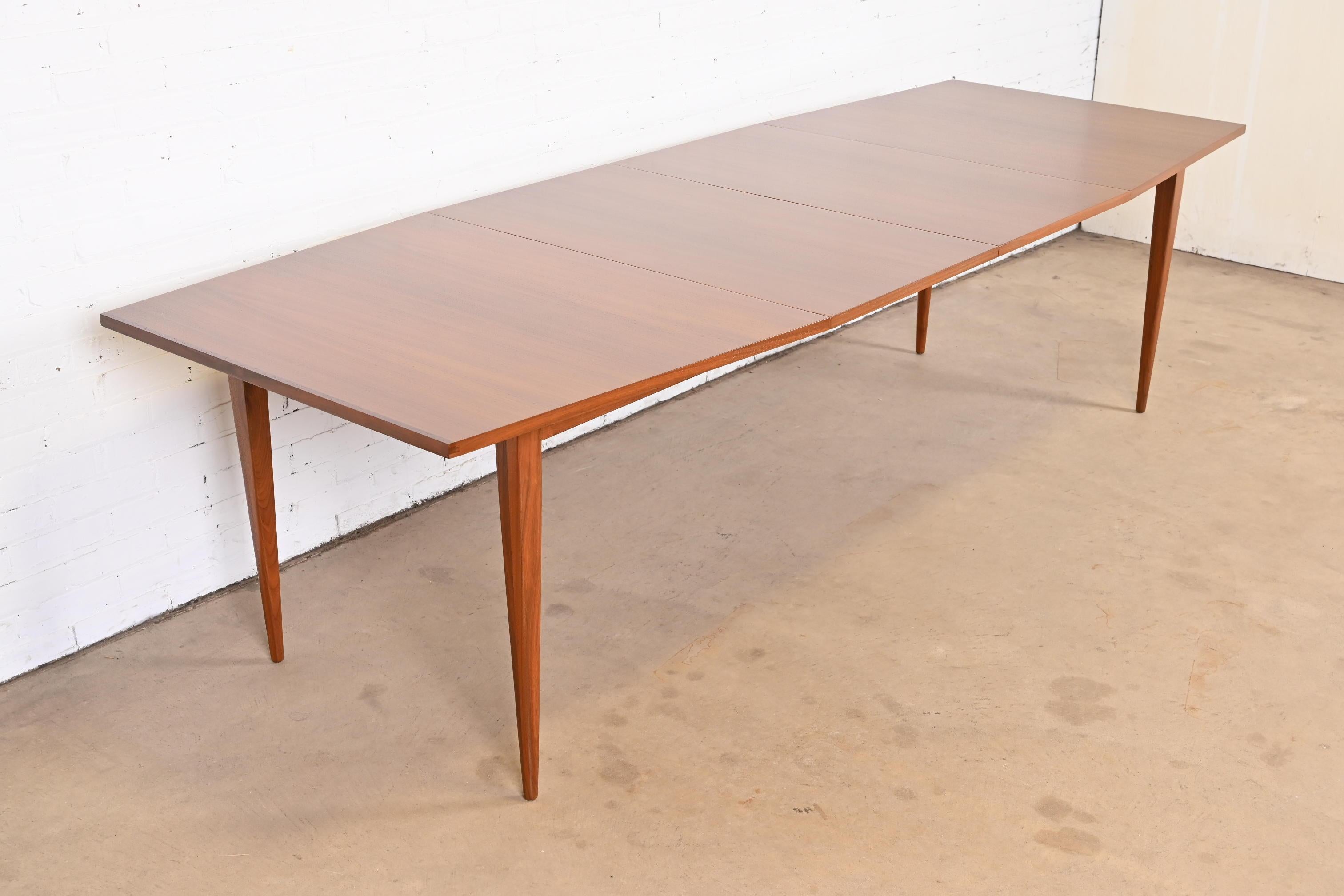 Mid-20th Century Kipp Stewart for Calvin Walnut and Rosewood Boat-Shaped Dining Table, Refinished