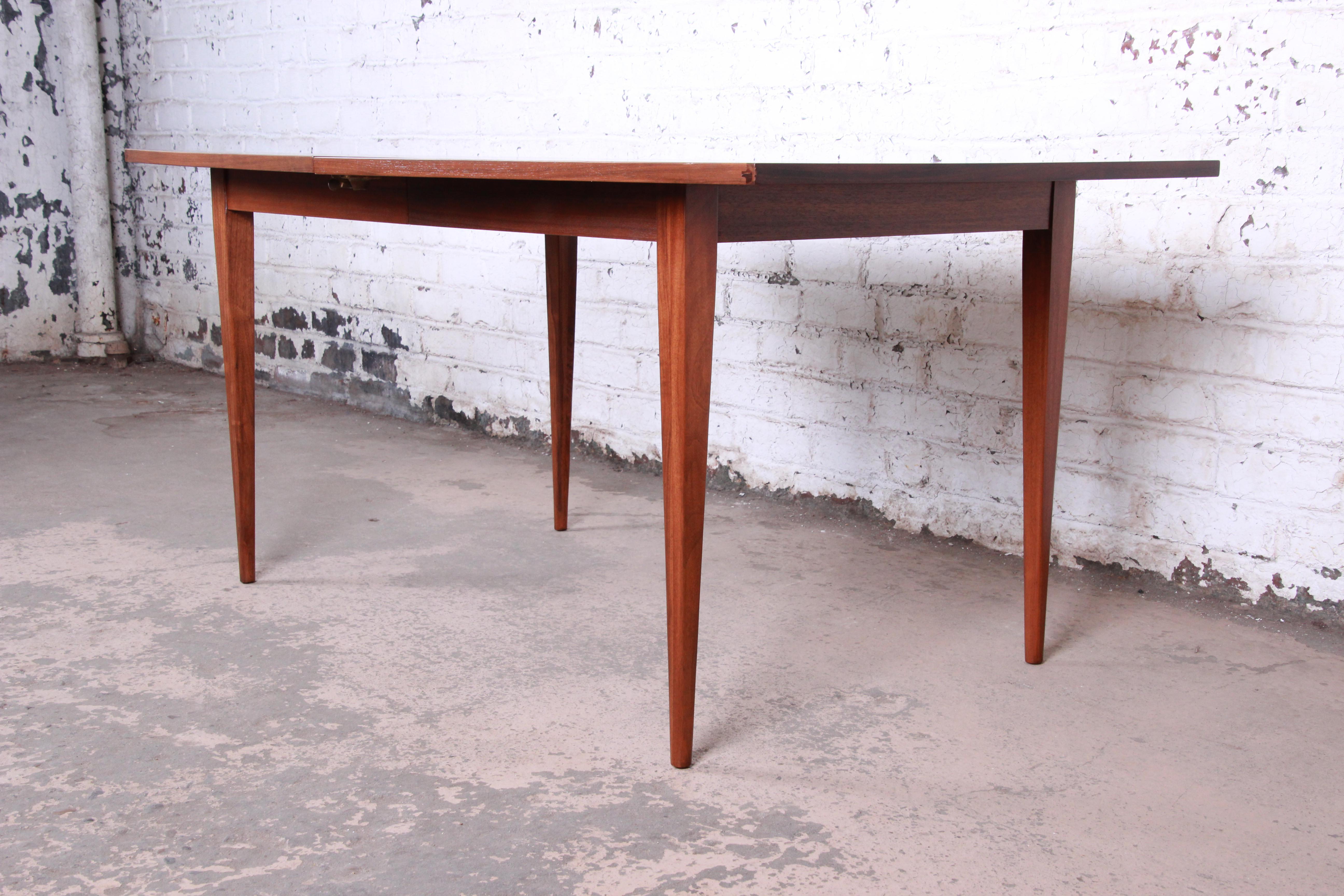 Kipp Stewart for Calvin Walnut and Rosewood Boat-Shaped Extension Dining Table 4