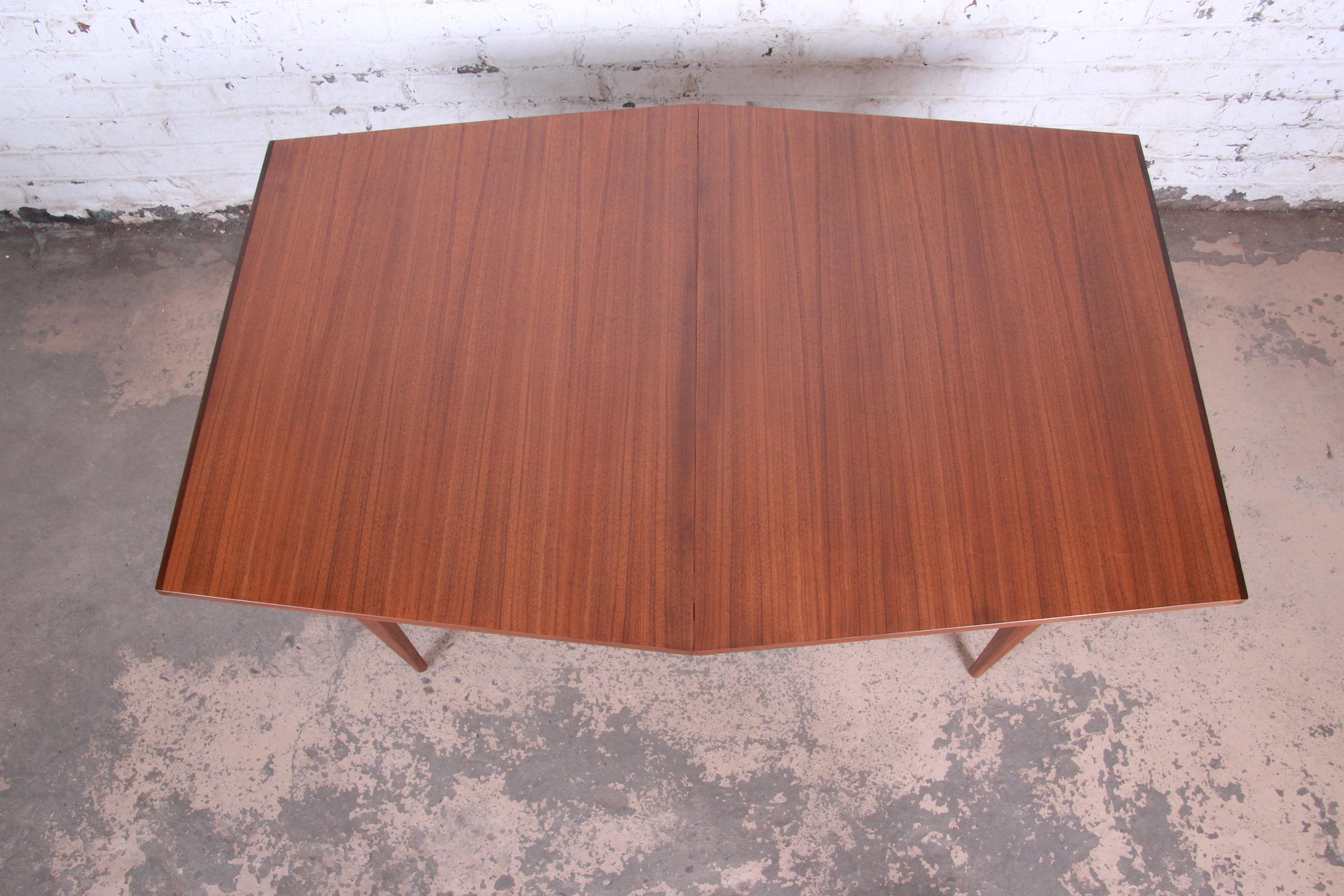 Kipp Stewart for Calvin Walnut and Rosewood Boat-Shaped Extension Dining Table 5