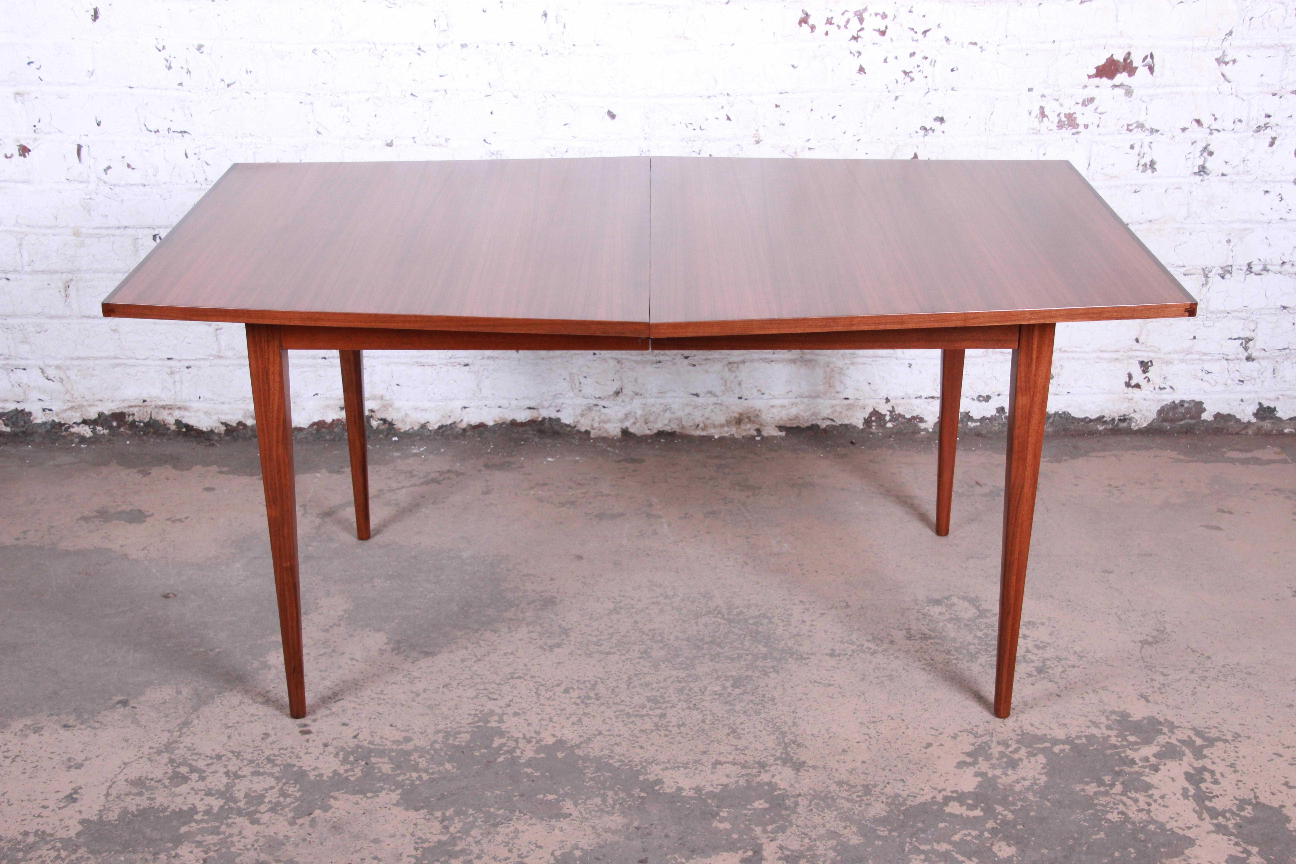 Kipp Stewart for Calvin Walnut and Rosewood Boat-Shaped Extension Dining Table 1