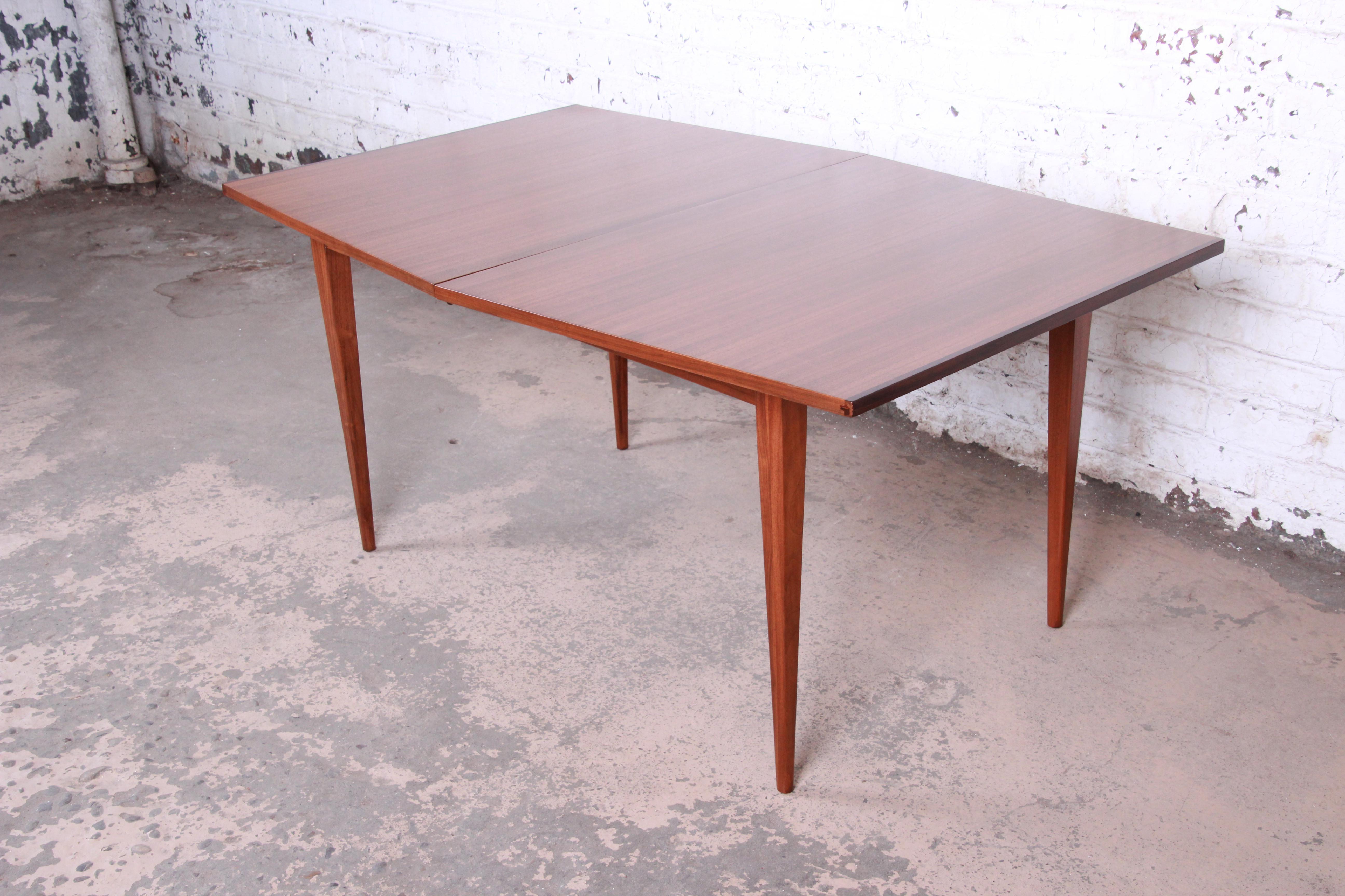 Kipp Stewart for Calvin Walnut and Rosewood Boat-Shaped Extension Dining Table 3